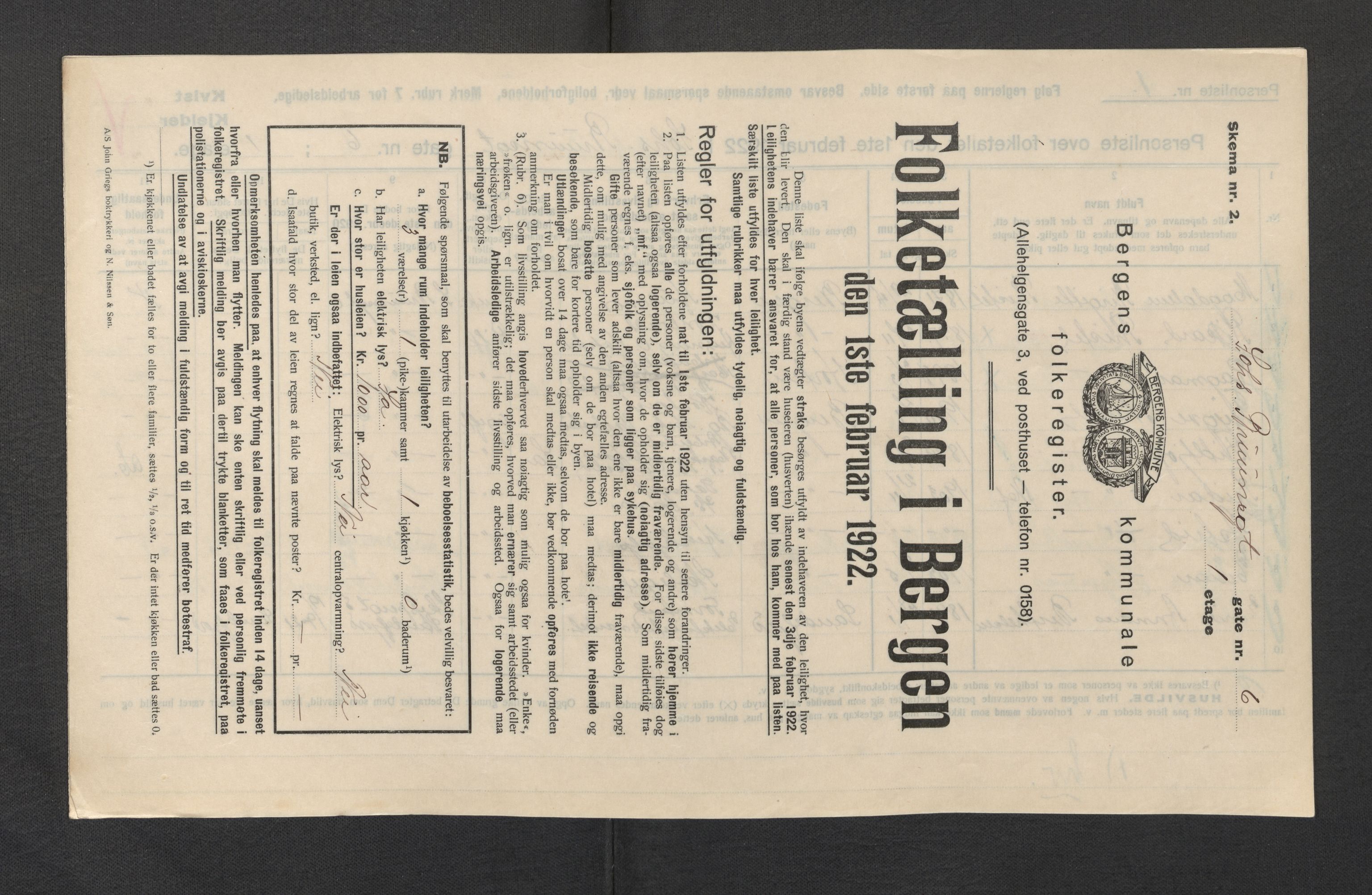 SAB, Kommunal folketelling 1922 for Bergen kjøpstad, 1922, s. 16434