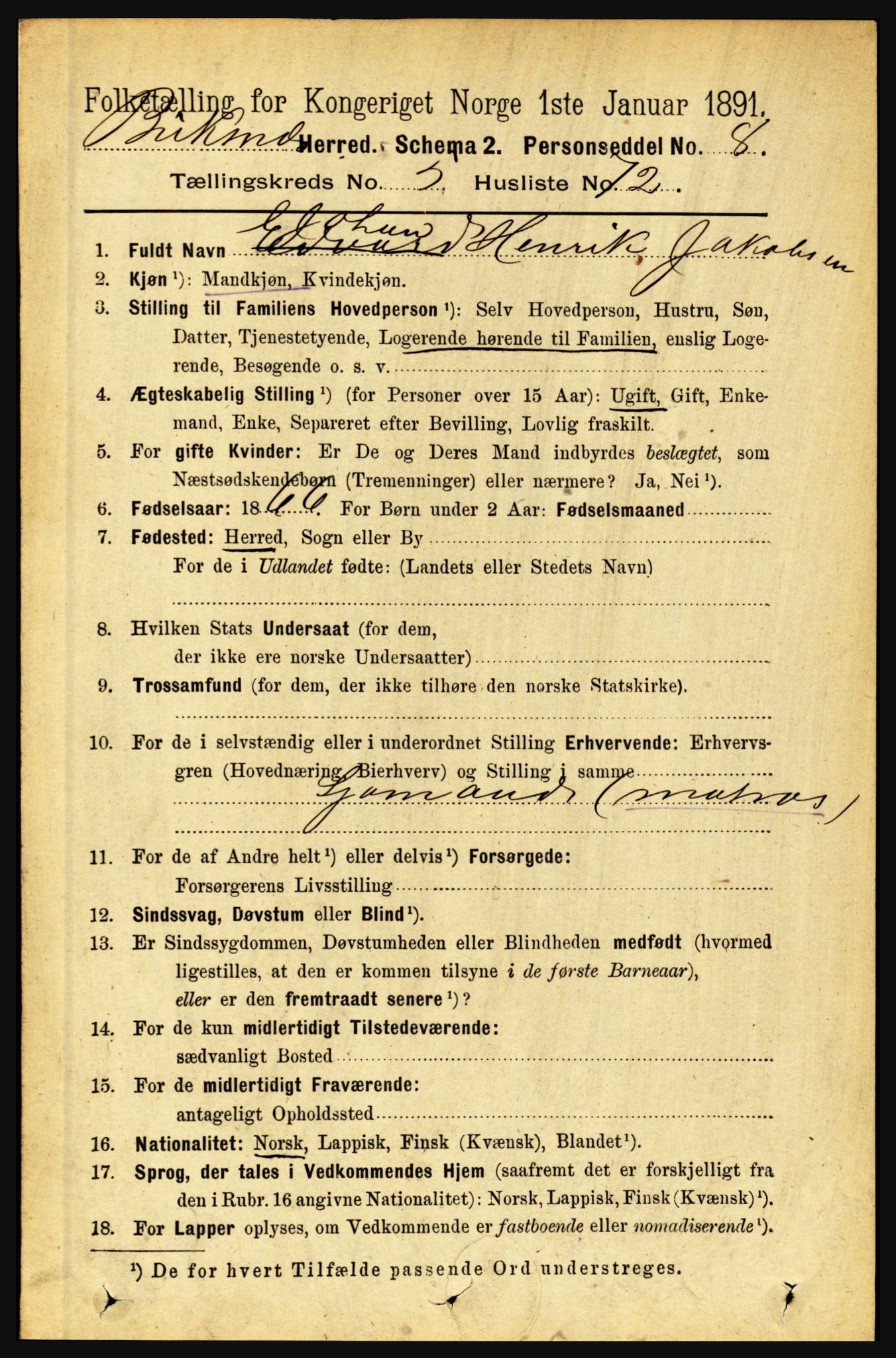 RA, Folketelling 1891 for 1860 Buksnes herred, 1891, s. 4359