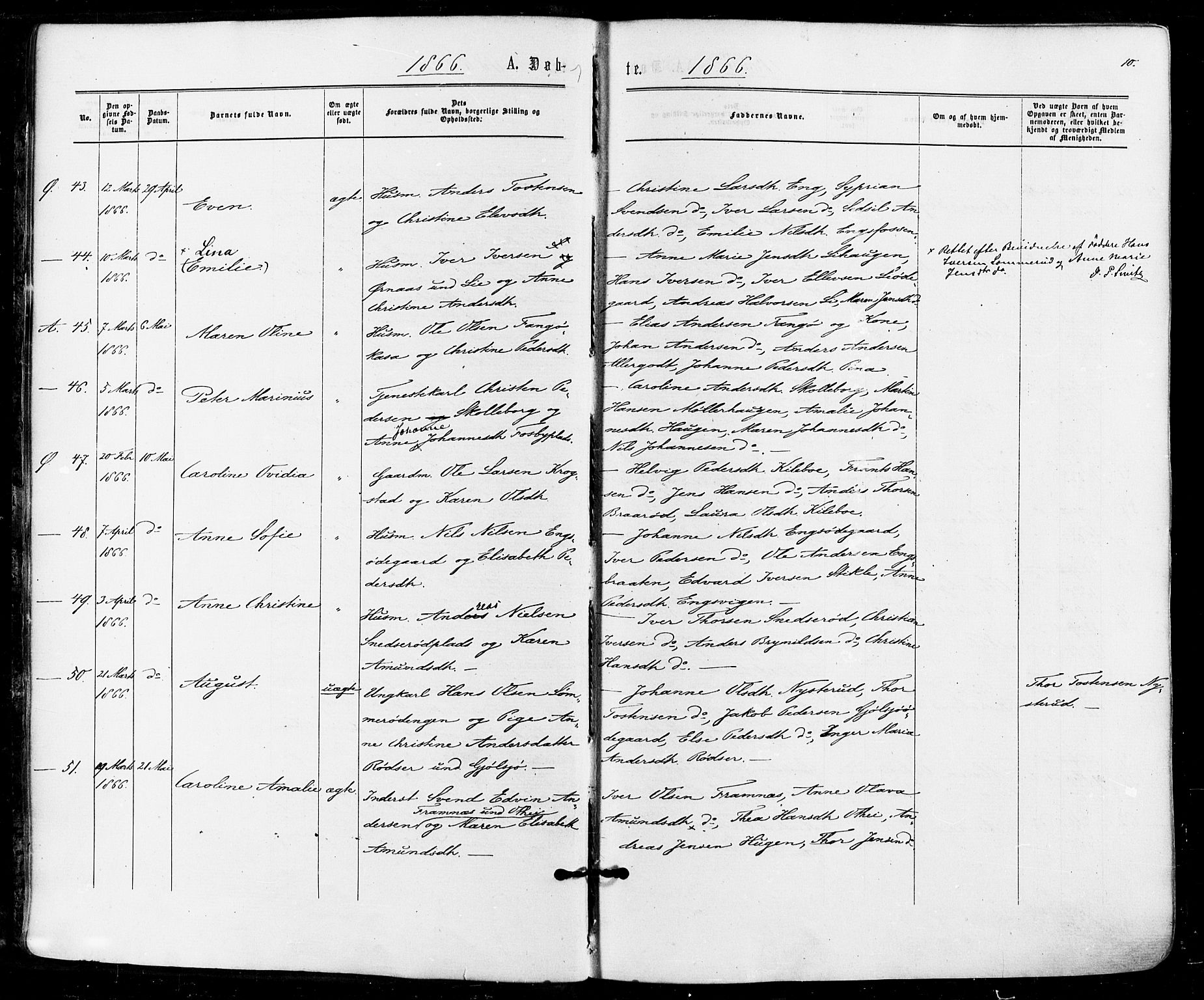 Aremark prestekontor Kirkebøker, AV/SAO-A-10899/F/Fc/L0004: Ministerialbok nr. III 4, 1866-1877, s. 9-10