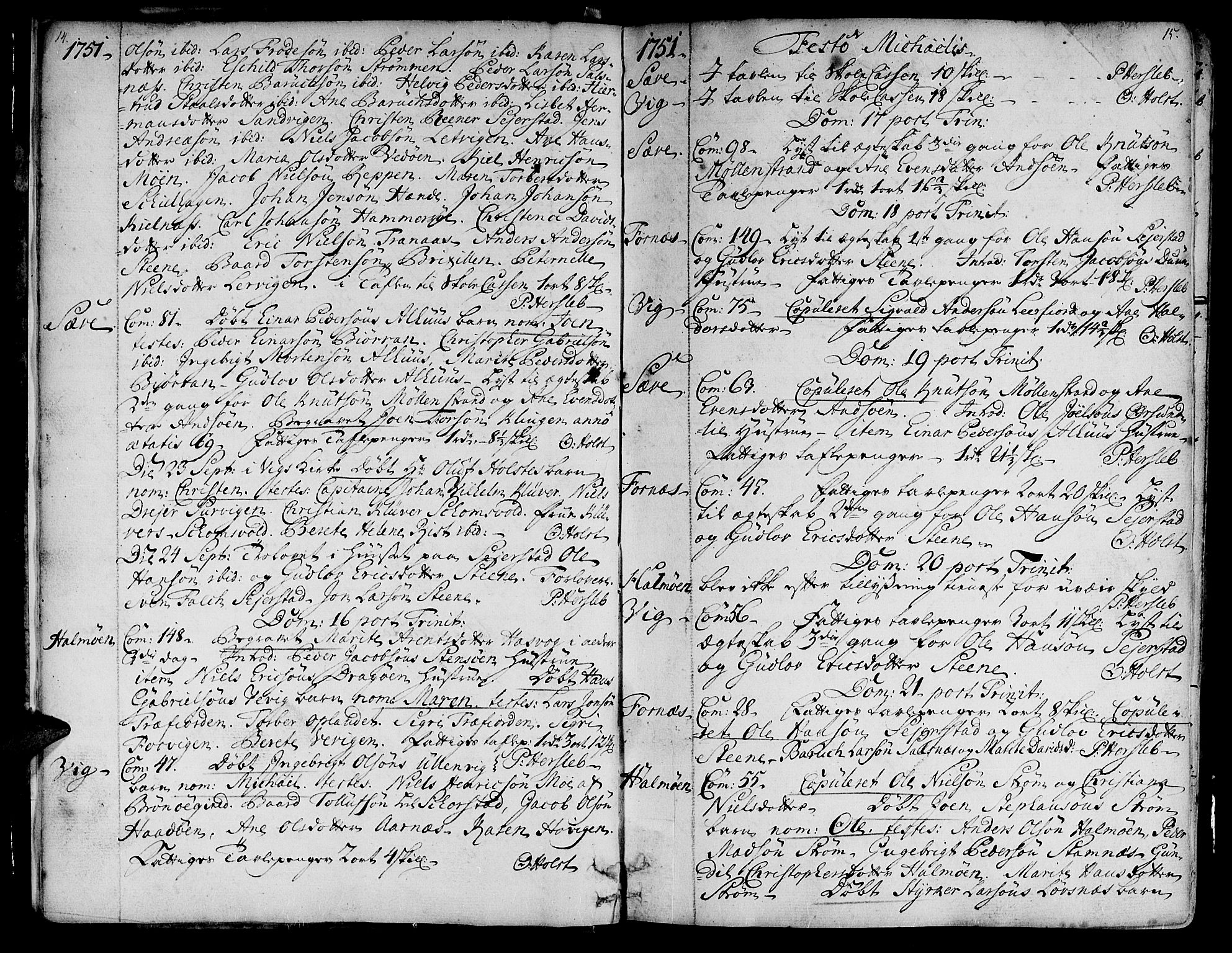 Ministerialprotokoller, klokkerbøker og fødselsregistre - Nord-Trøndelag, AV/SAT-A-1458/773/L0607: Ministerialbok nr. 773A01, 1751-1783, s. 14-15