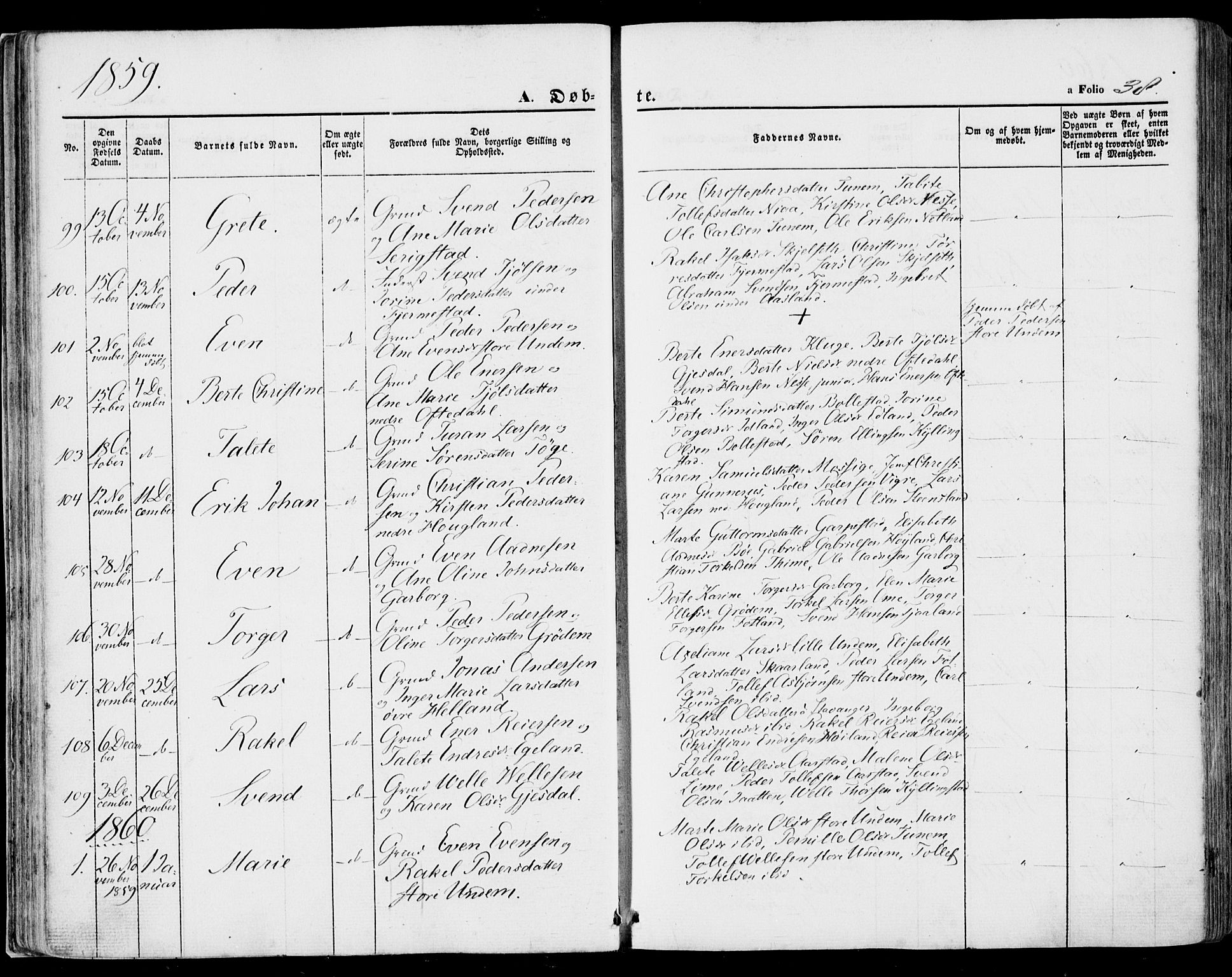 Lye sokneprestkontor, AV/SAST-A-101794/001/30BA/L0007: Ministerialbok nr. A 6, 1856-1871, s. 38
