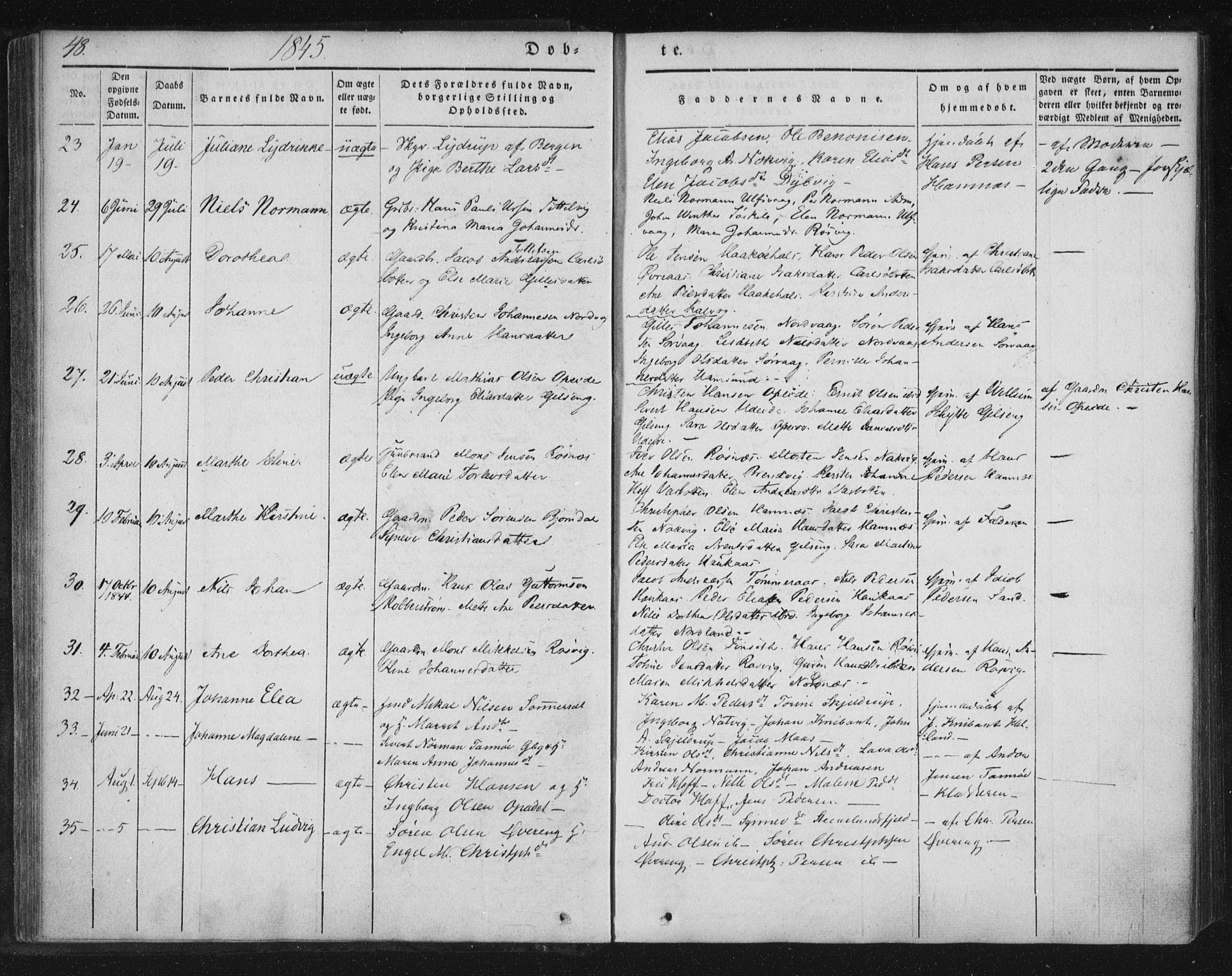 Ministerialprotokoller, klokkerbøker og fødselsregistre - Nordland, AV/SAT-A-1459/859/L0843: Ministerialbok nr. 859A03, 1840-1848, s. 48