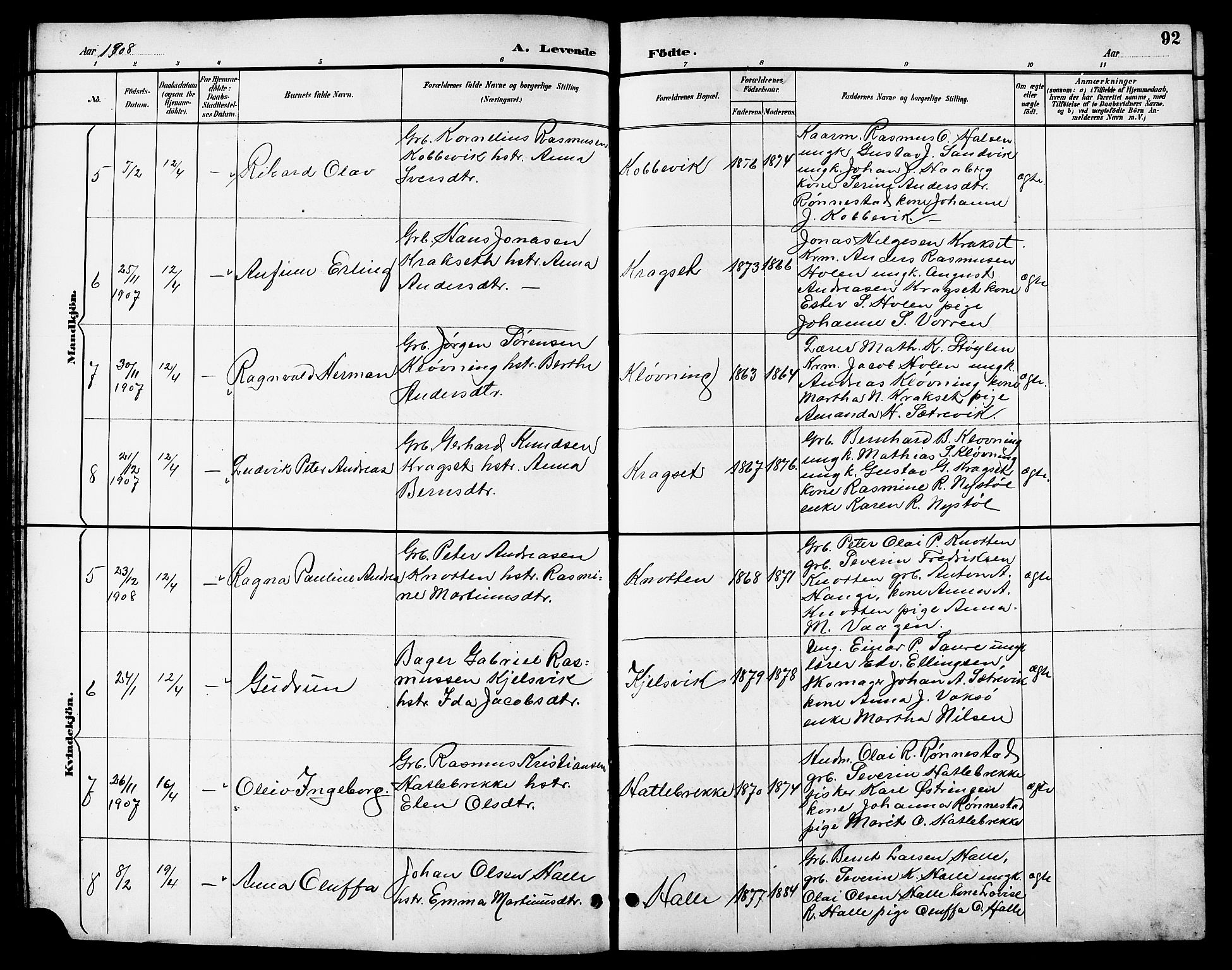 Ministerialprotokoller, klokkerbøker og fødselsregistre - Møre og Romsdal, AV/SAT-A-1454/503/L0049: Klokkerbok nr. 503C04, 1894-1915, s. 92