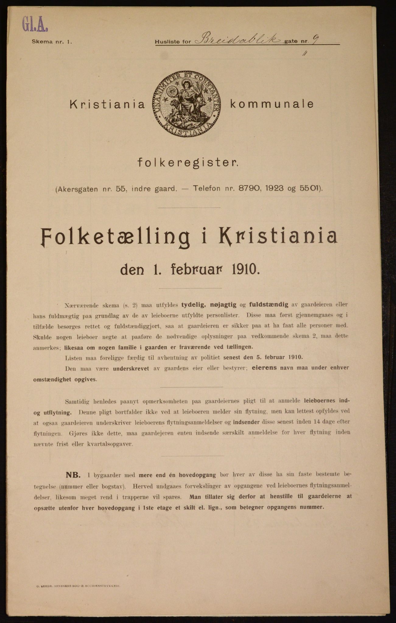 OBA, Kommunal folketelling 1.2.1910 for Kristiania, 1910, s. 7798