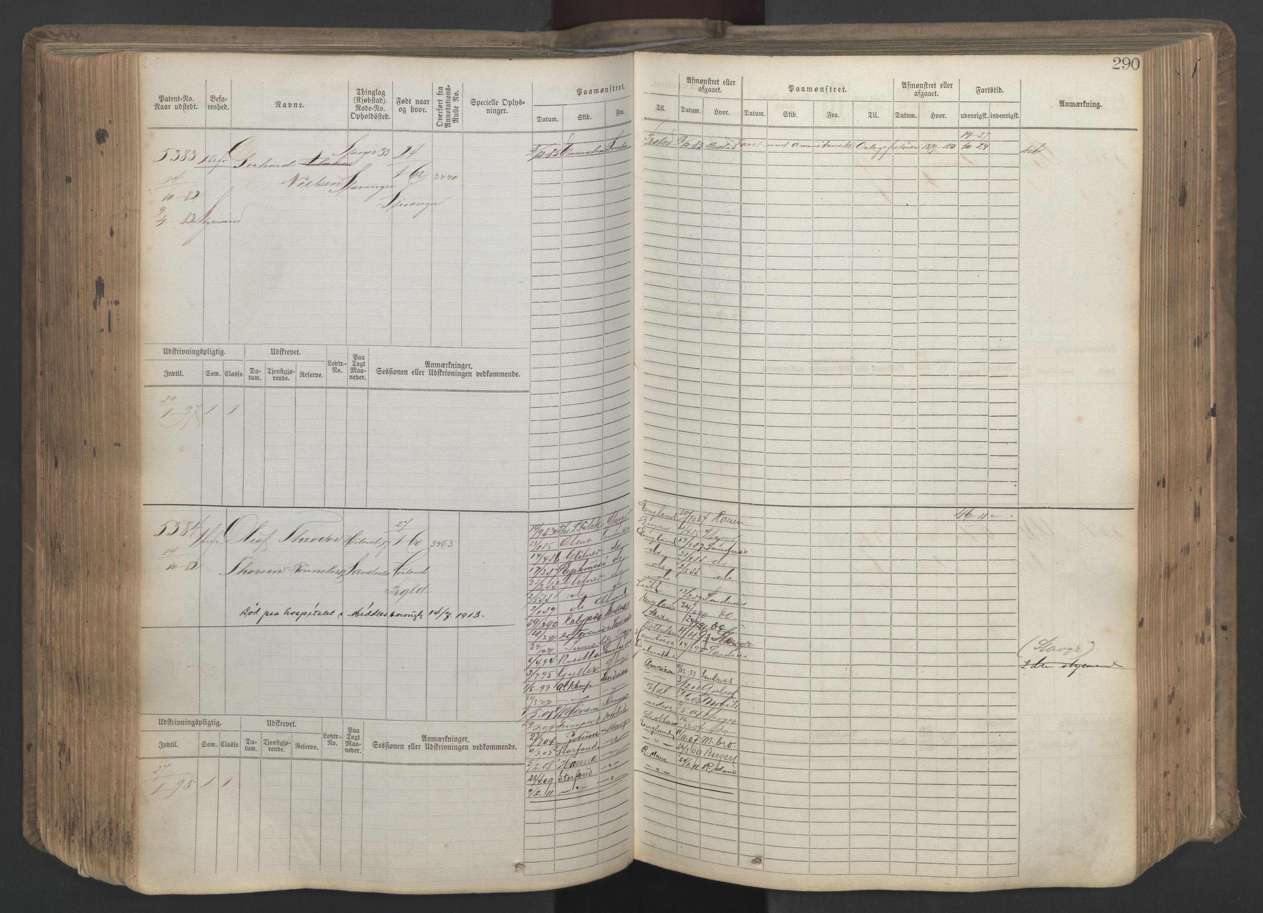 Stavanger sjømannskontor, AV/SAST-A-102006/F/Fb/Fbb/L0020: Sjøfartshovedrulle patnentnr. 4803-6004 (dublett), 1879, s. 295