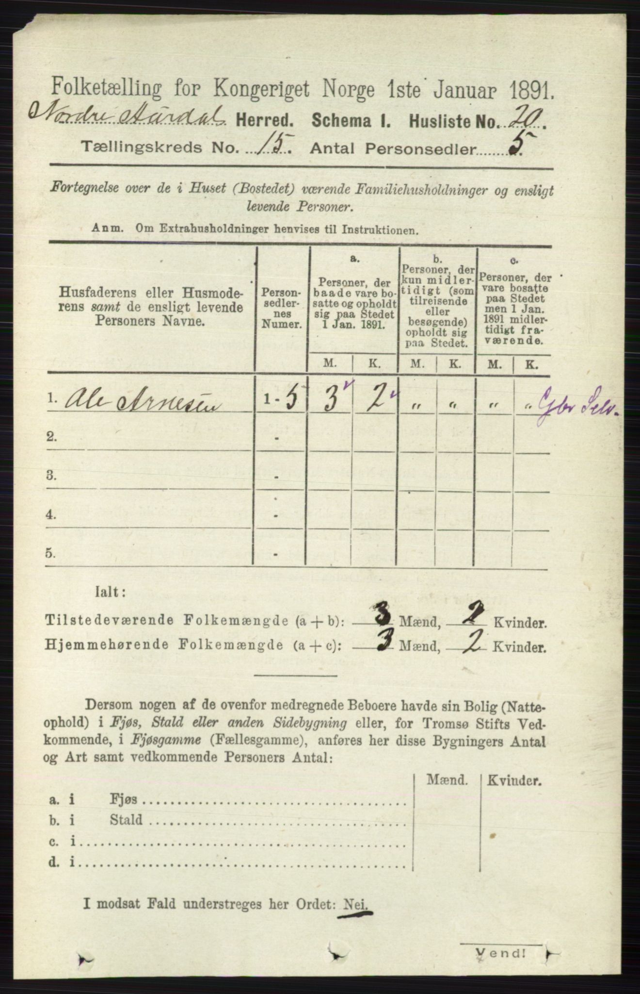 RA, Folketelling 1891 for 0542 Nord-Aurdal herred, 1891, s. 5689