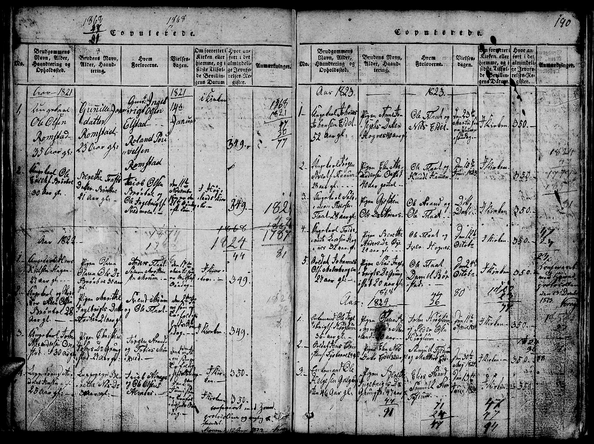 Ministerialprotokoller, klokkerbøker og fødselsregistre - Nord-Trøndelag, SAT/A-1458/765/L0562: Klokkerbok nr. 765C01, 1817-1851, s. 190