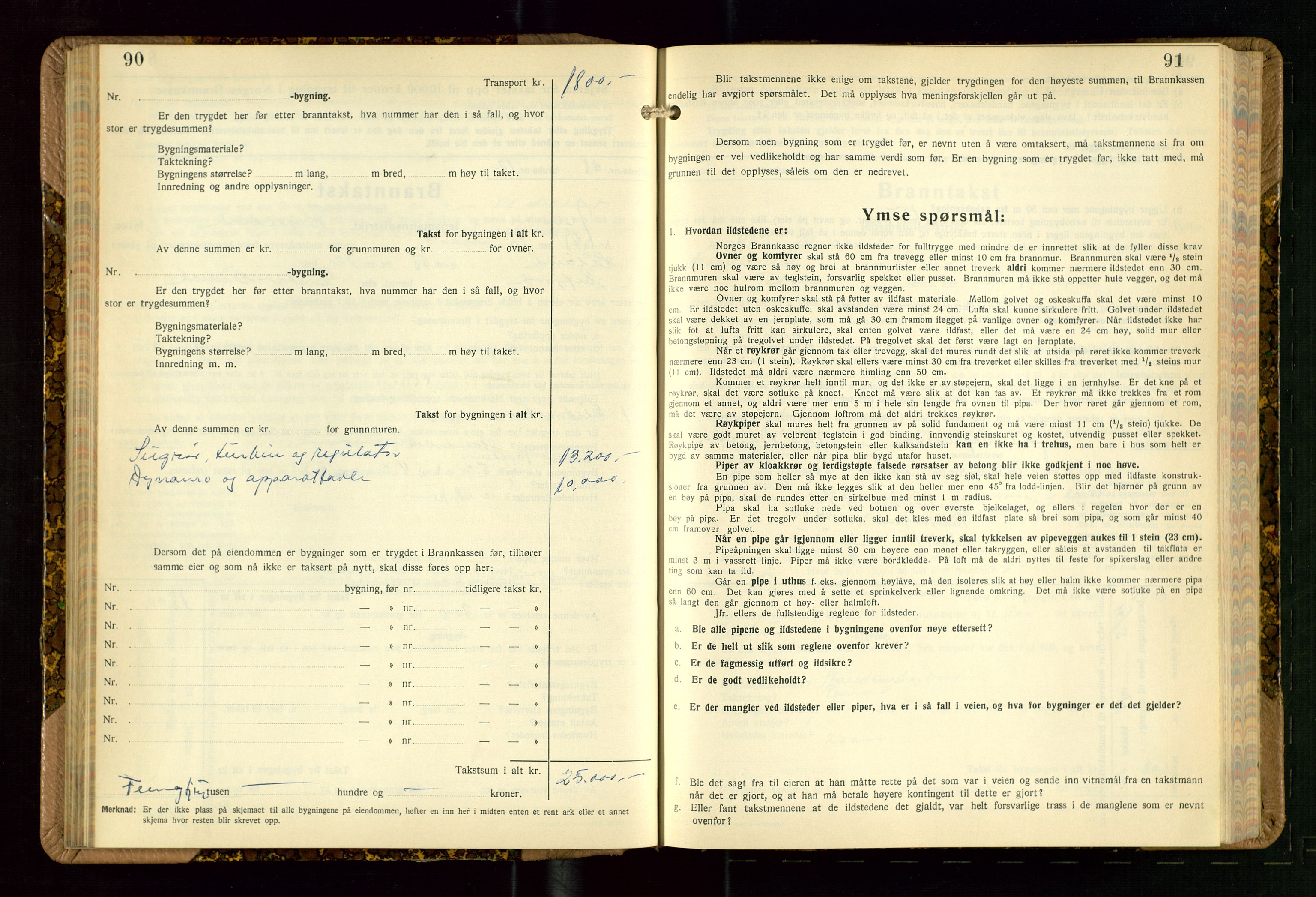 Jelsa lensmannskontor, AV/SAST-A-100360/Gob/L0003: "Branntakstprotokoll", 1942-1955, s. 90-91