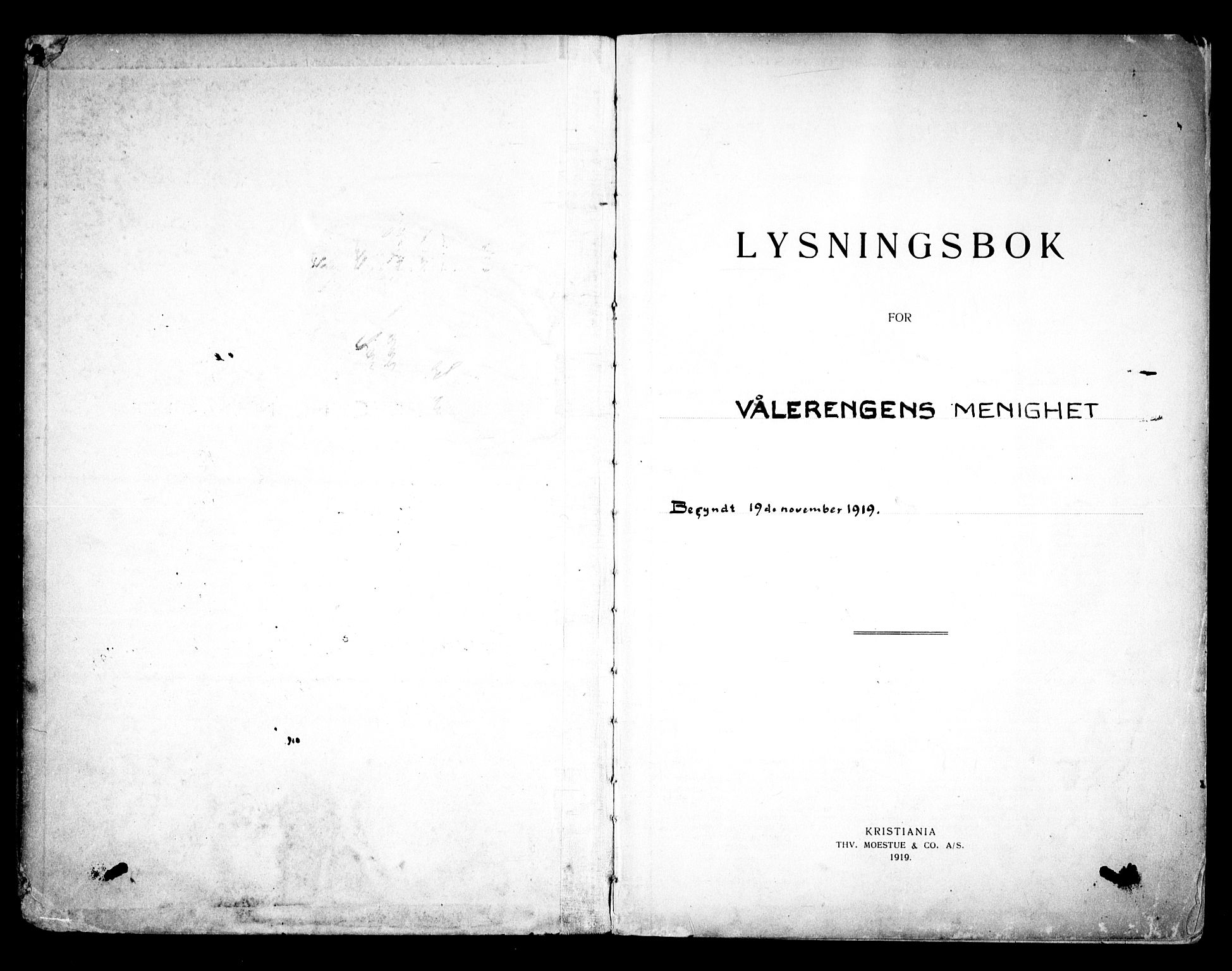 Vålerengen prestekontor Kirkebøker, AV/SAO-A-10878/H/Ha/L0003: Lysningsprotokoll nr. 3, 1919-1932