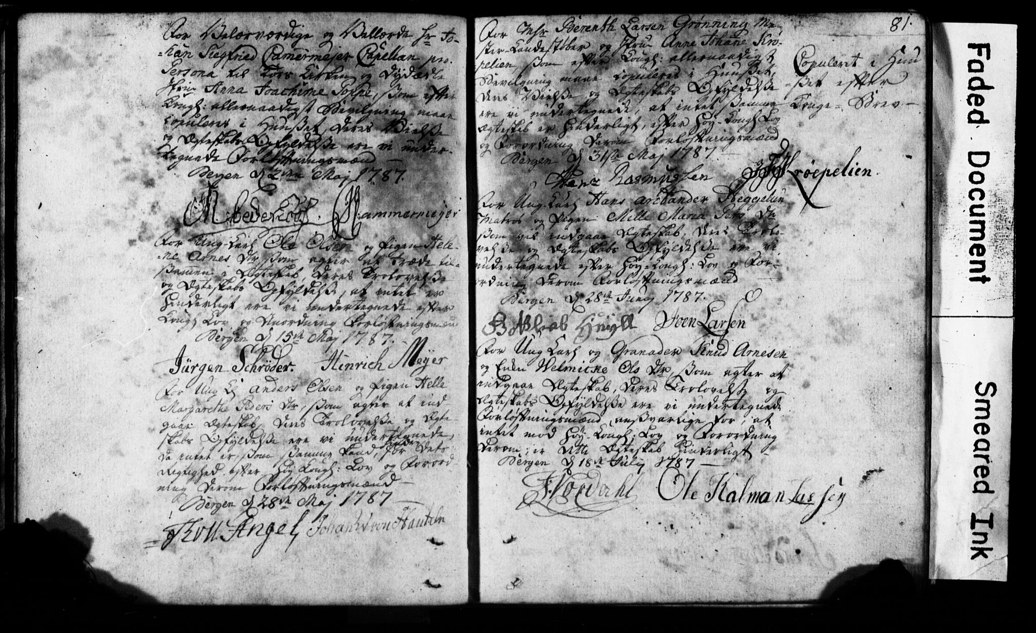 Korskirken sokneprestembete, SAB/A-76101: Forlovererklæringer nr. II.5.1, 1776-1816, s. 81