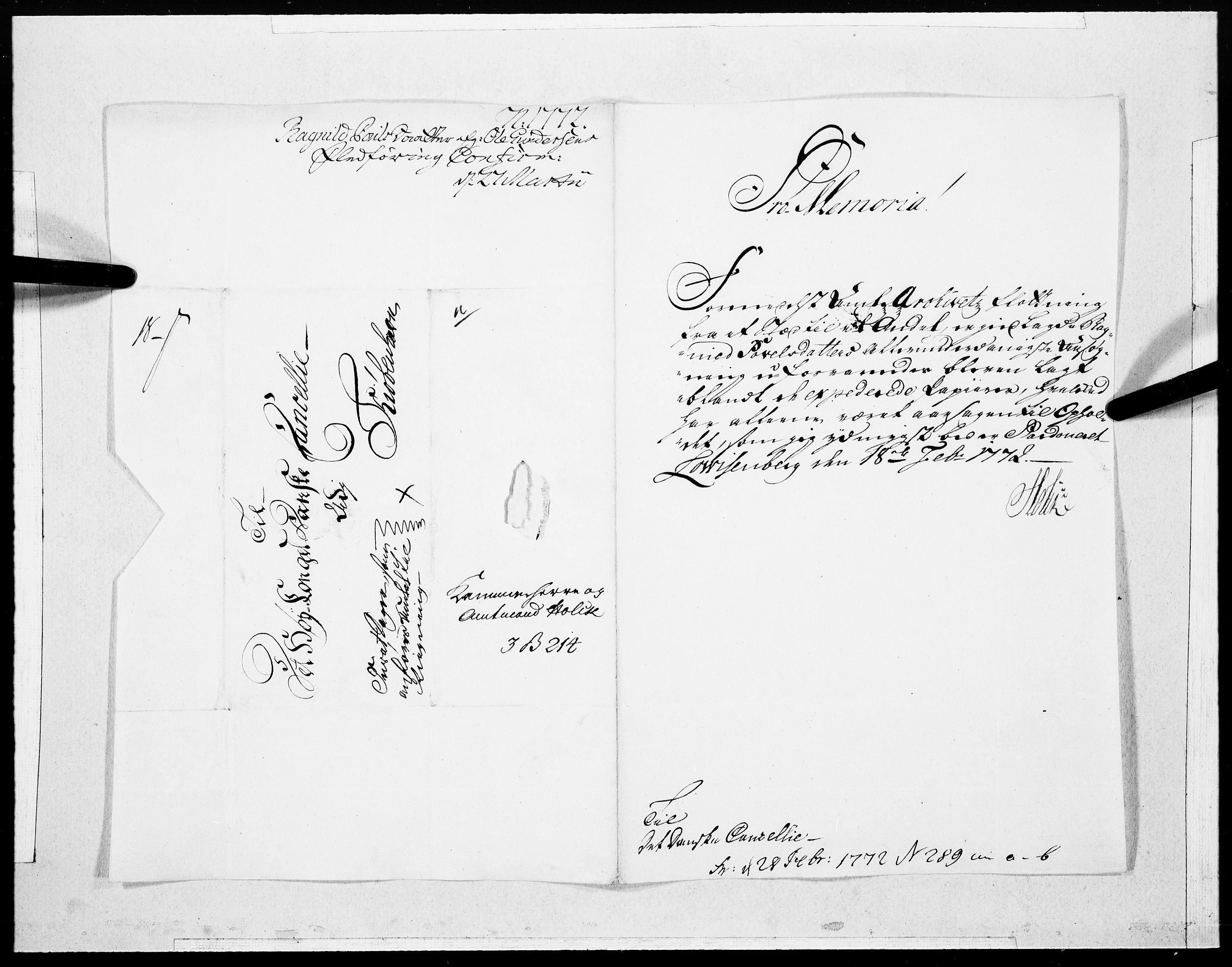 Danske Kanselli 1572-1799, AV/RA-EA-3023/F/Fc/Fcc/Fcca/L0206: Norske innlegg 1572-1799, 1772, s. 131