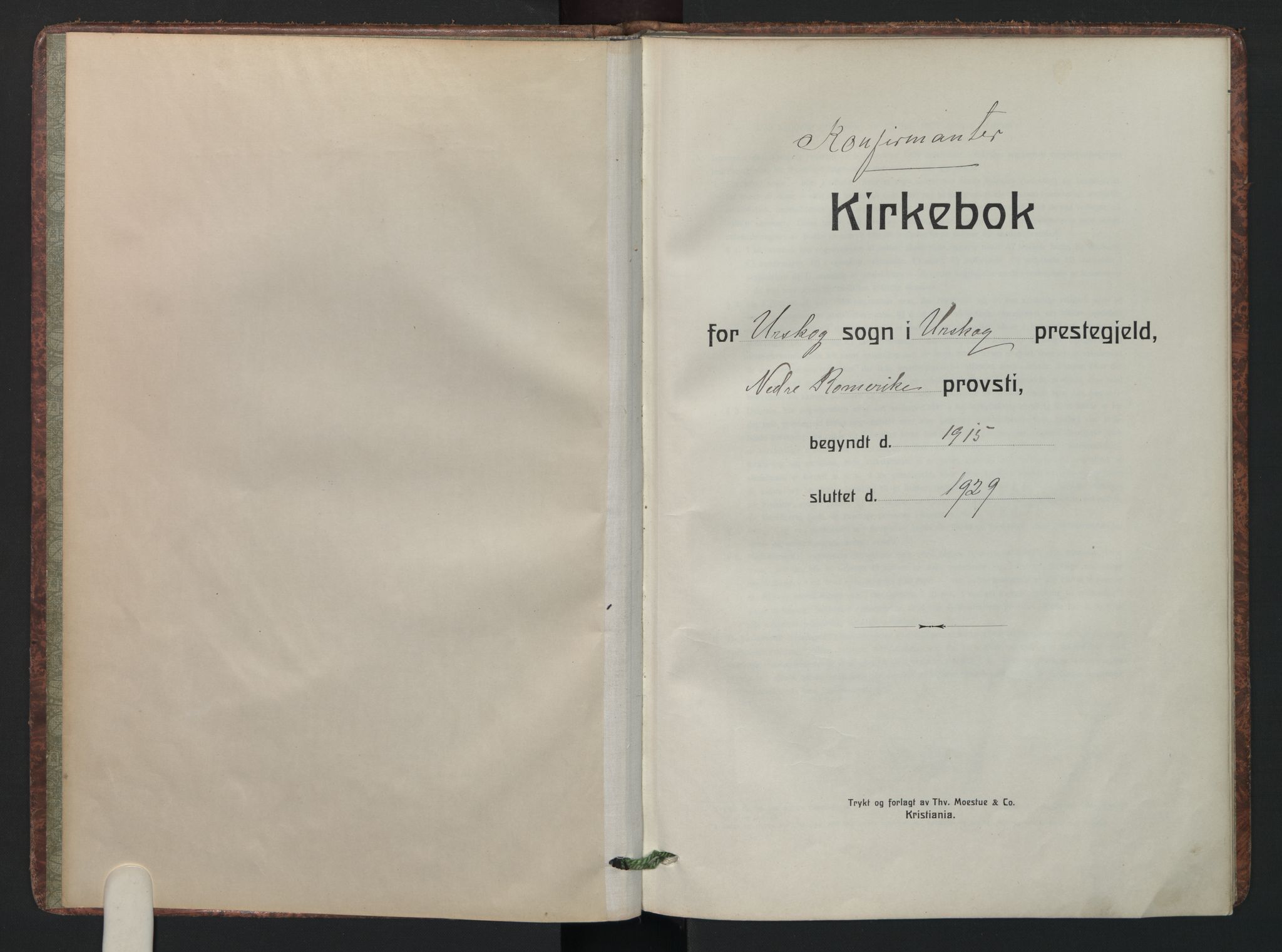 Aurskog prestekontor Kirkebøker, SAO/A-10304a/F/Fa/L0015: Ministerialbok nr. I 15, 1915-1929