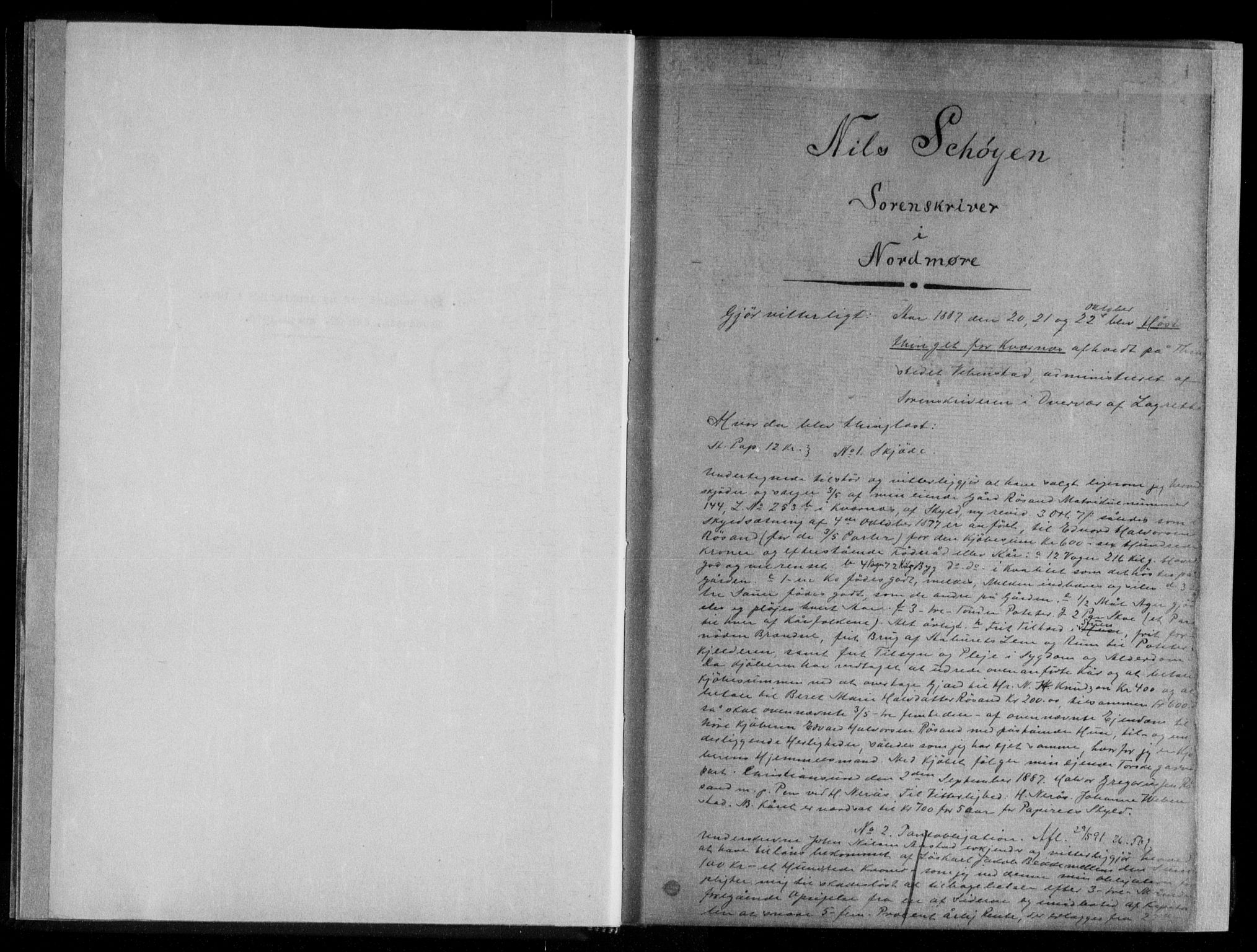 Nordmøre sorenskriveri, SAT/A-4132/1/2/2Ca/L0036: Pantebok nr. 26I, 1887-1892, s. 1