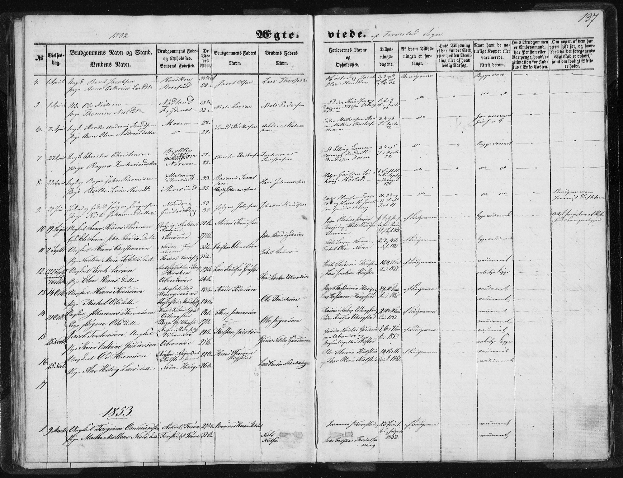 Torvastad sokneprestkontor, AV/SAST-A -101857/H/Ha/Haa/L0008: Ministerialbok nr. A 8, 1847-1856, s. 137