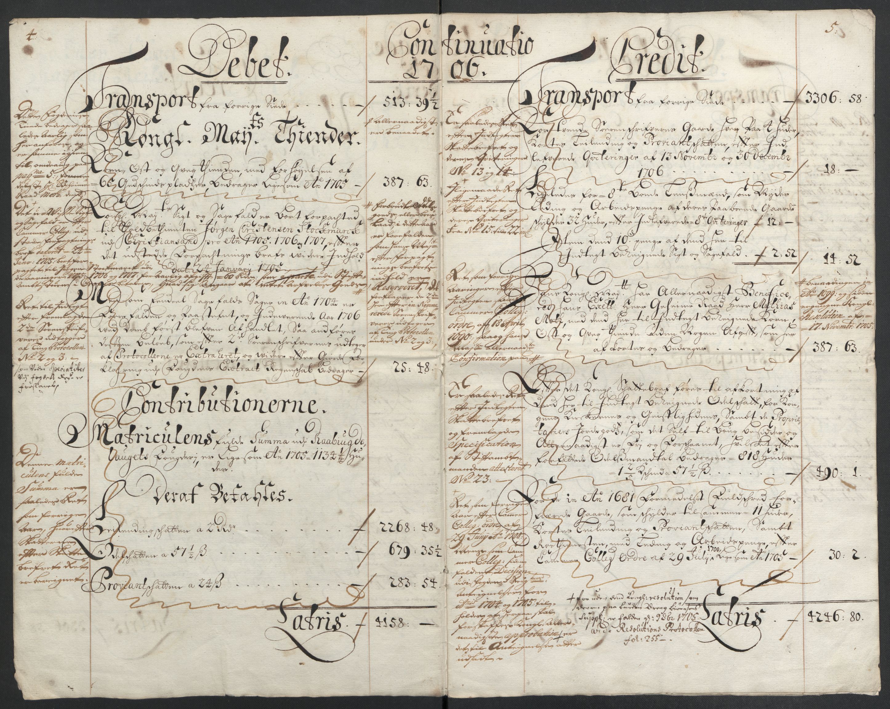 Rentekammeret inntil 1814, Reviderte regnskaper, Fogderegnskap, AV/RA-EA-4092/R40/L2448: Fogderegnskap Råbyggelag, 1706-1708, s. 5