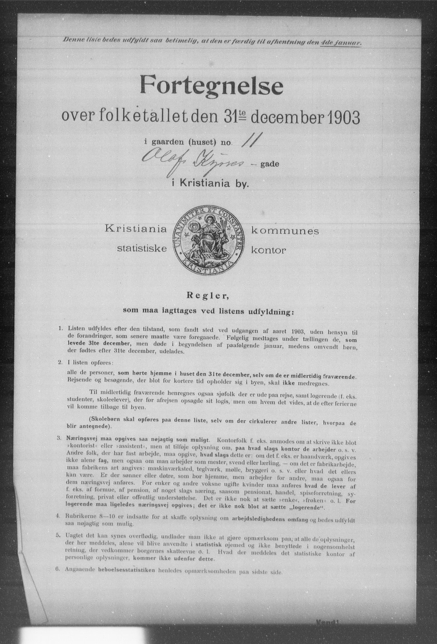 OBA, Kommunal folketelling 31.12.1903 for Kristiania kjøpstad, 1903, s. 14713