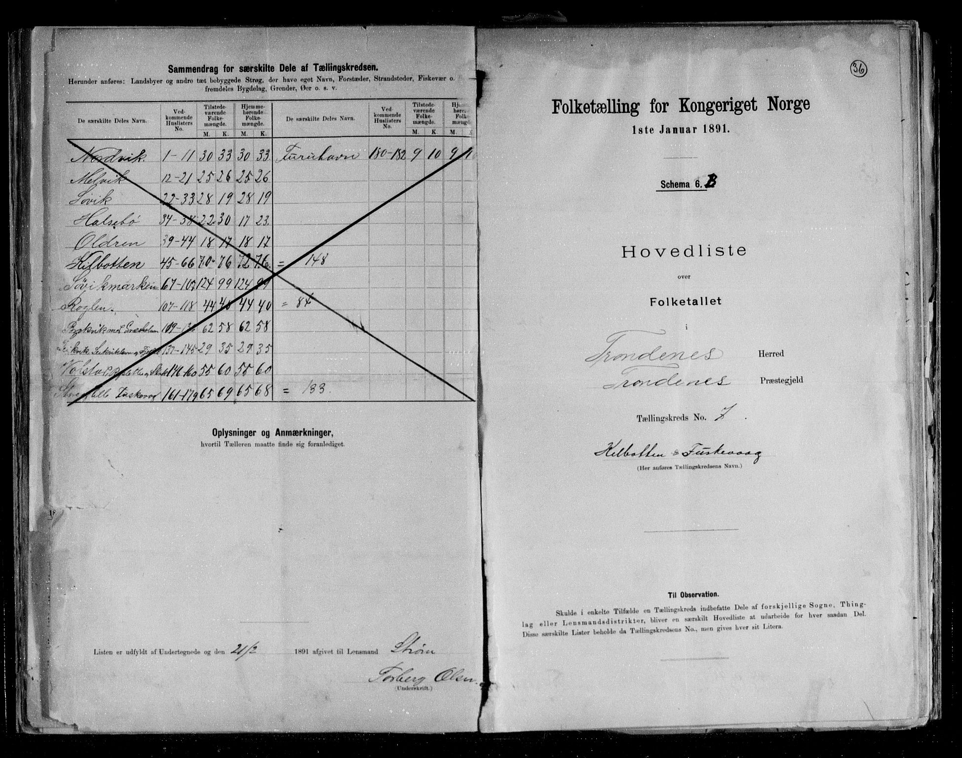 RA, Folketelling 1891 for 1914 Trondenes herred, 1891, s. 20