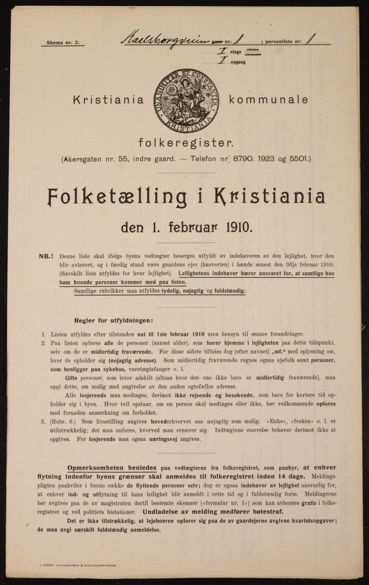 OBA, Kommunal folketelling 1.2.1910 for Kristiania, 1910, s. 47498