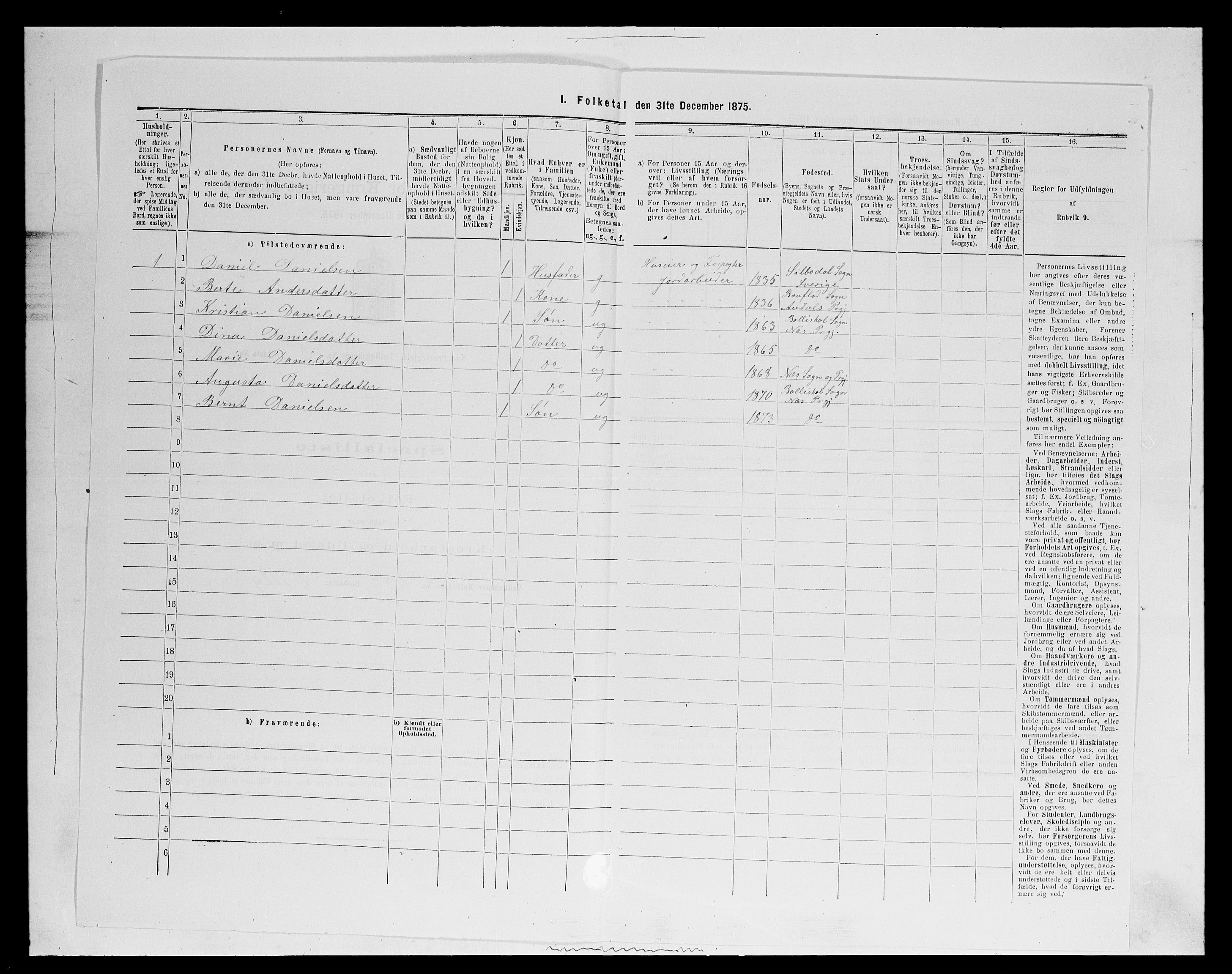 SAH, Folketelling 1875 for 0411P Nes prestegjeld, 1875, s. 805