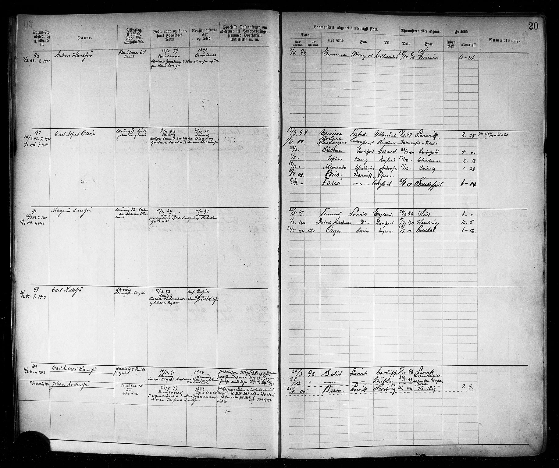 Larvik innrulleringskontor, AV/SAKO-A-787/F/Fb/L0003: Annotasjonsrulle, 1897-1917, s. 22