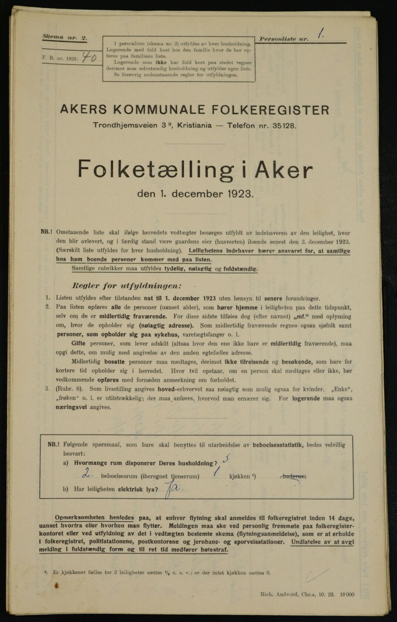 , Kommunal folketelling 1.12.1923 for Aker, 1923, s. 36845