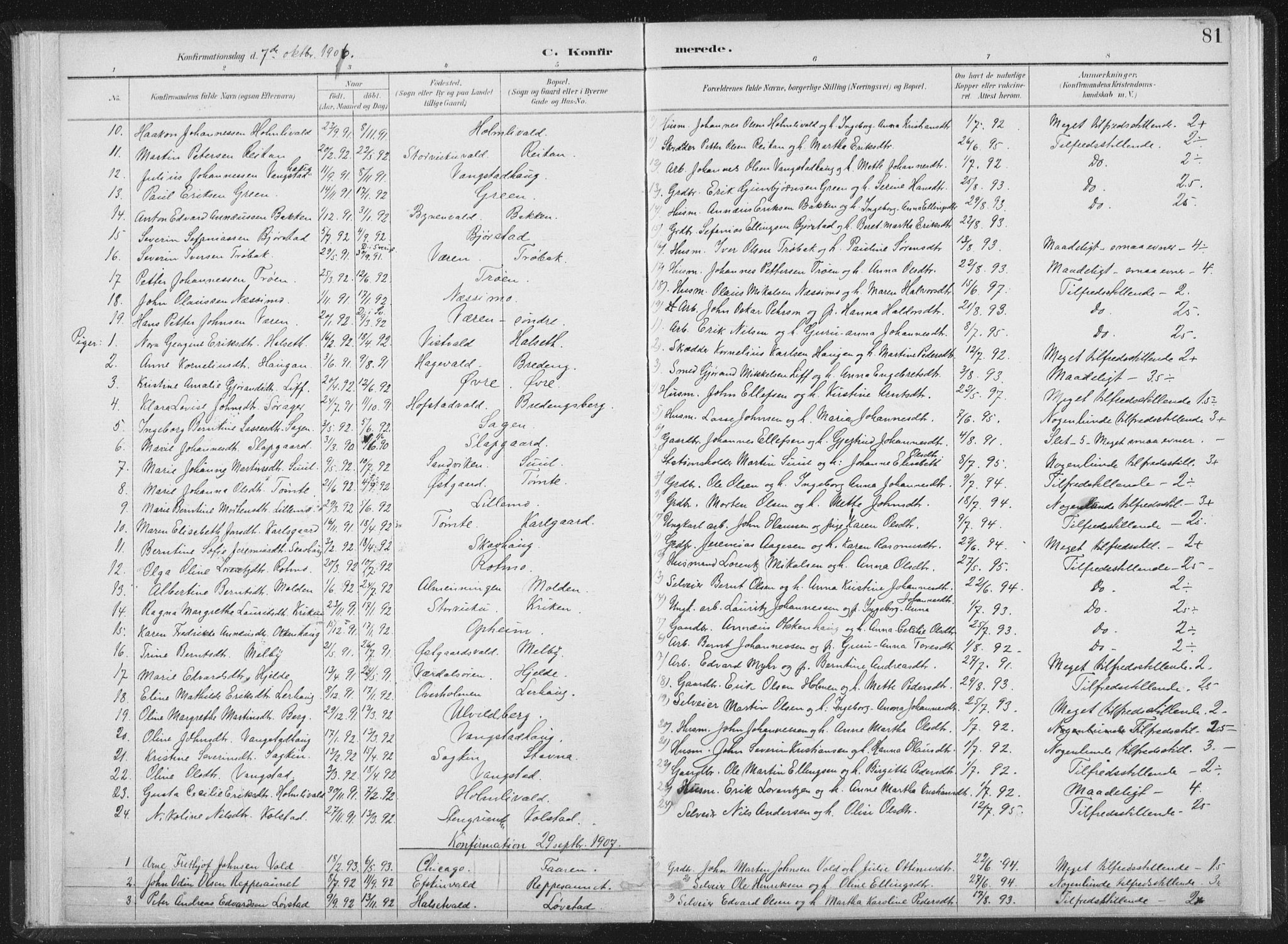 Ministerialprotokoller, klokkerbøker og fødselsregistre - Nord-Trøndelag, SAT/A-1458/724/L0263: Ministerialbok nr. 724A01, 1891-1907, s. 81