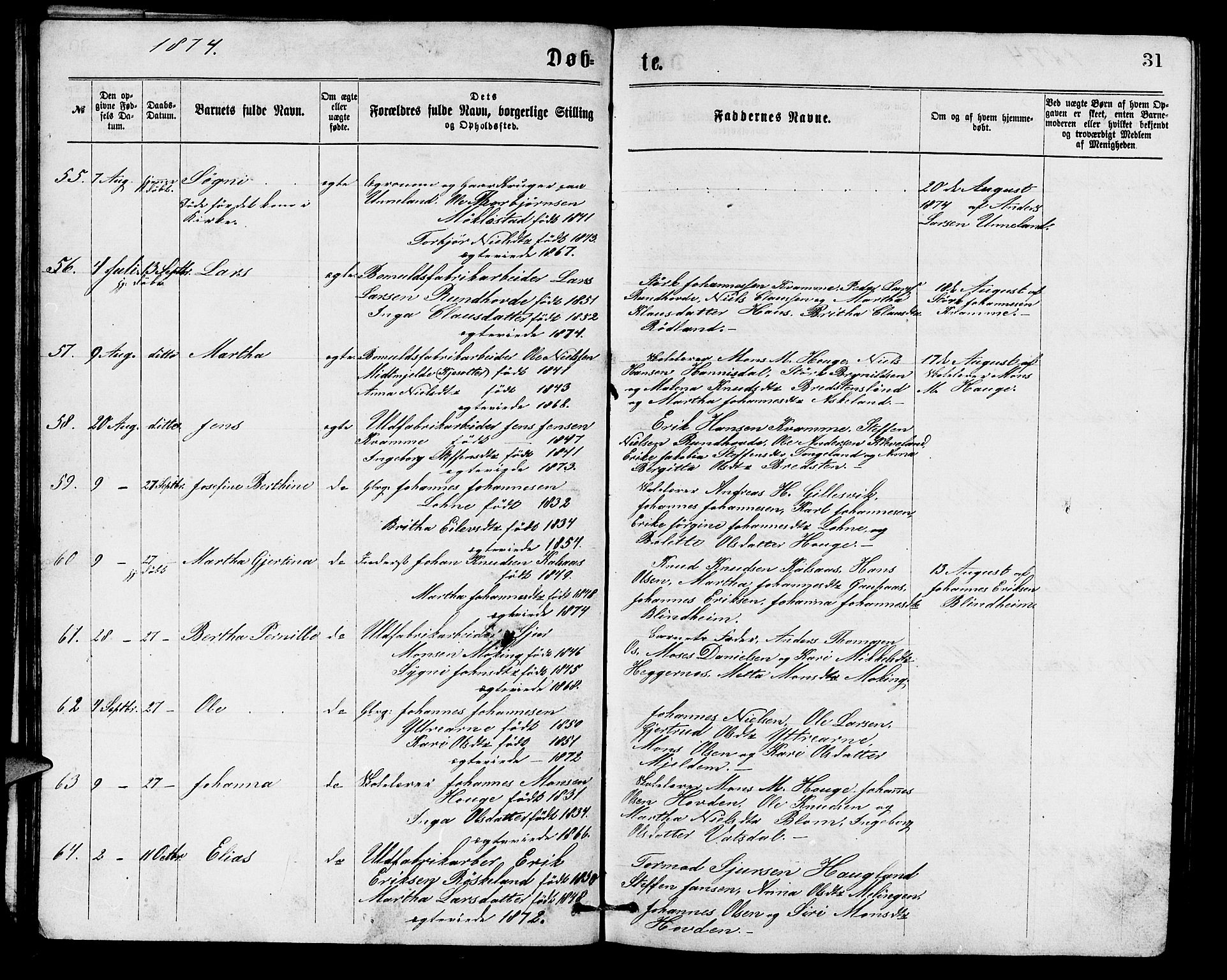 Arna sokneprestembete, AV/SAB-A-74001/H/Ha/Hab: Klokkerbok nr. A 1, 1869-1879, s. 31