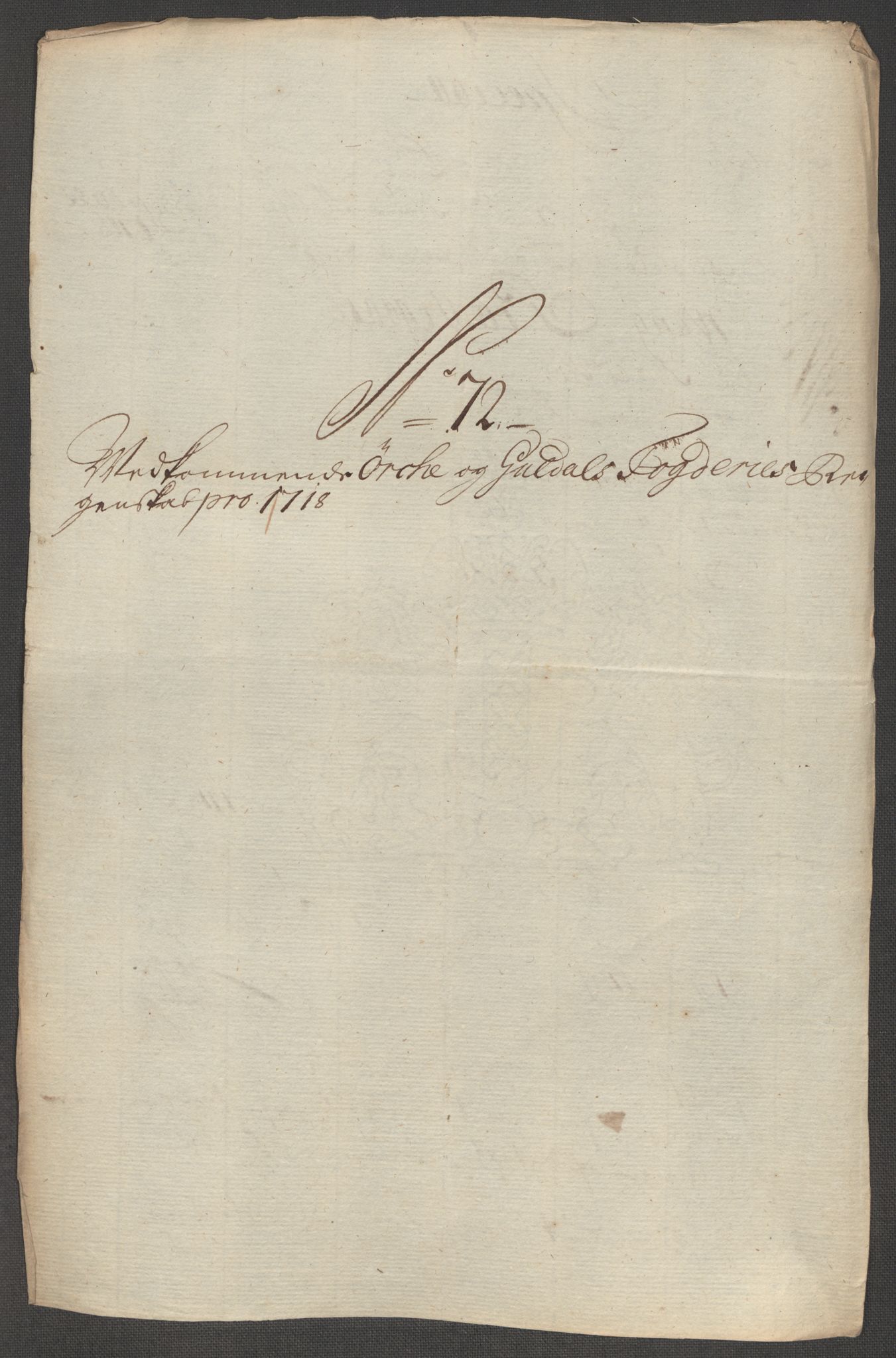 Rentekammeret inntil 1814, Reviderte regnskaper, Fogderegnskap, RA/EA-4092/R60/L3972: Fogderegnskap Orkdal og Gauldal, 1718, s. 156