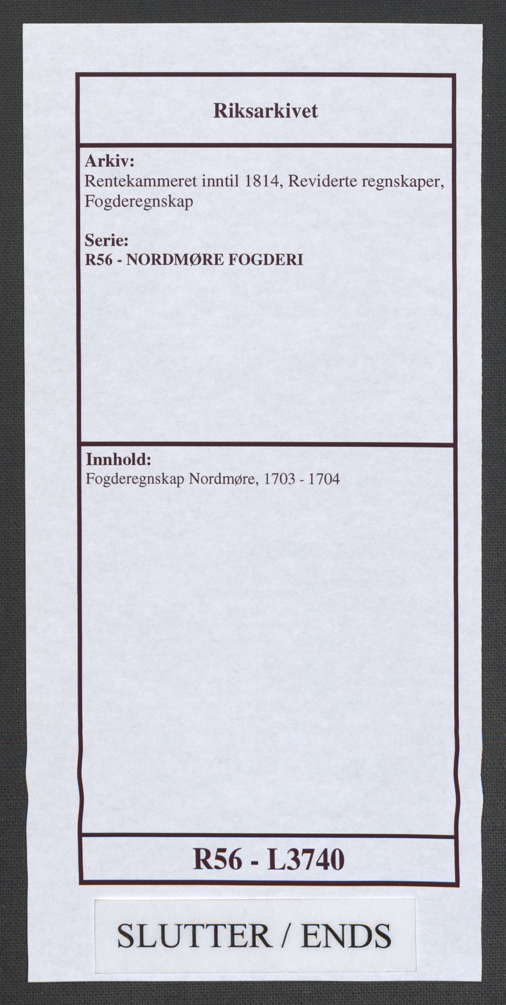 Rentekammeret inntil 1814, Reviderte regnskaper, Fogderegnskap, RA/EA-4092/R56/L3740: Fogderegnskap Nordmøre, 1703-1704, s. 378