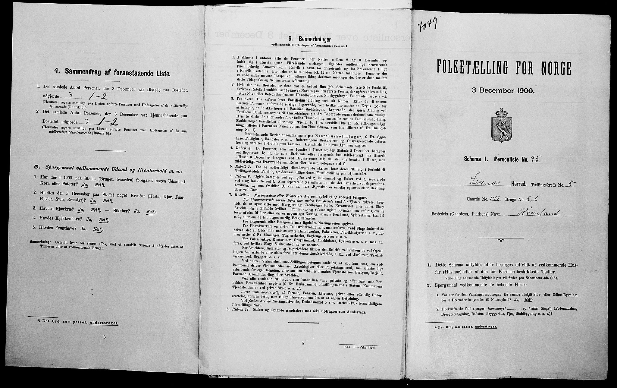 SAK, Folketelling 1900 for 1037 Liknes herred, 1900, s. 38