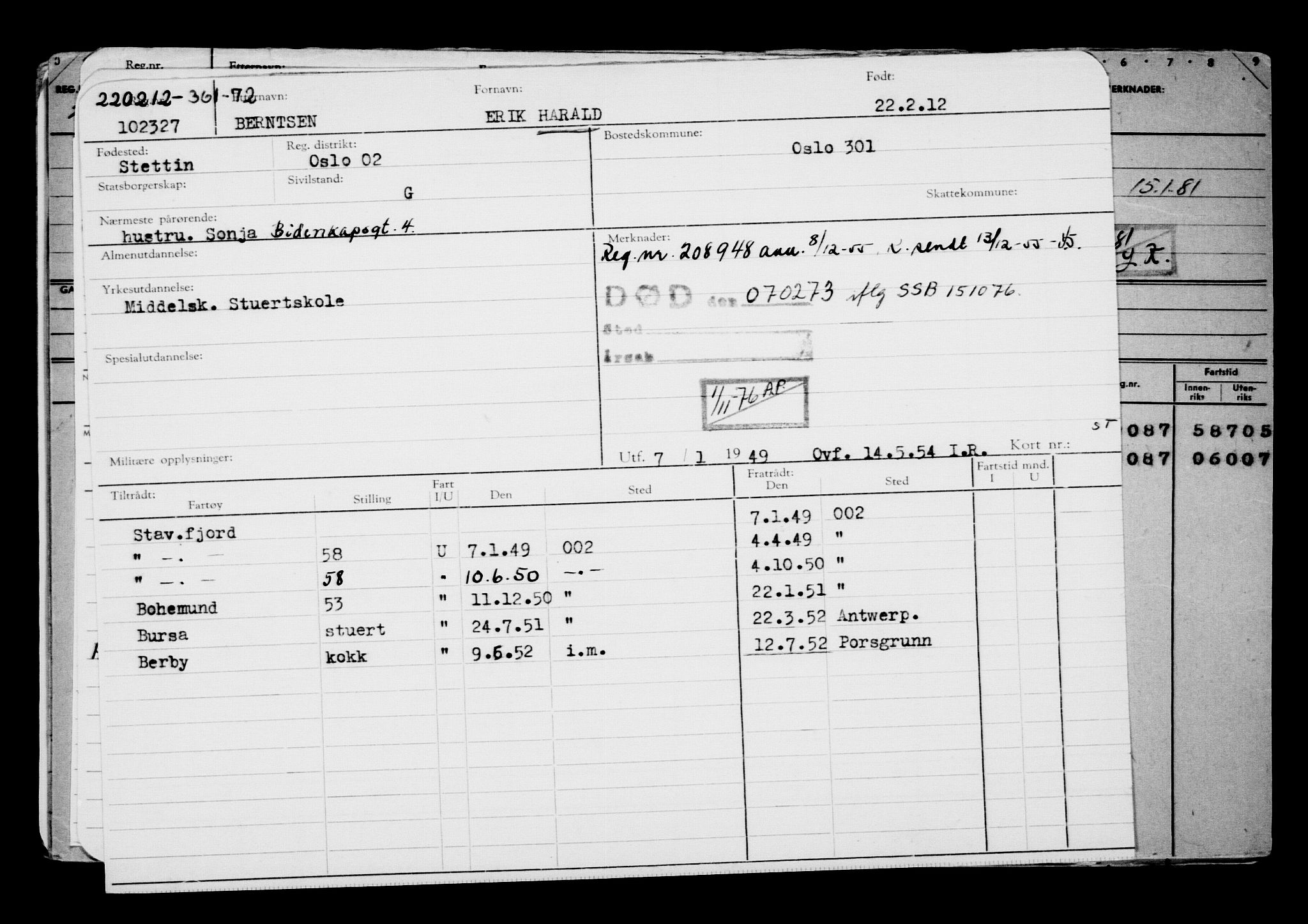 Direktoratet for sjømenn, AV/RA-S-3545/G/Gb/L0102: Hovedkort, 1912, s. 842