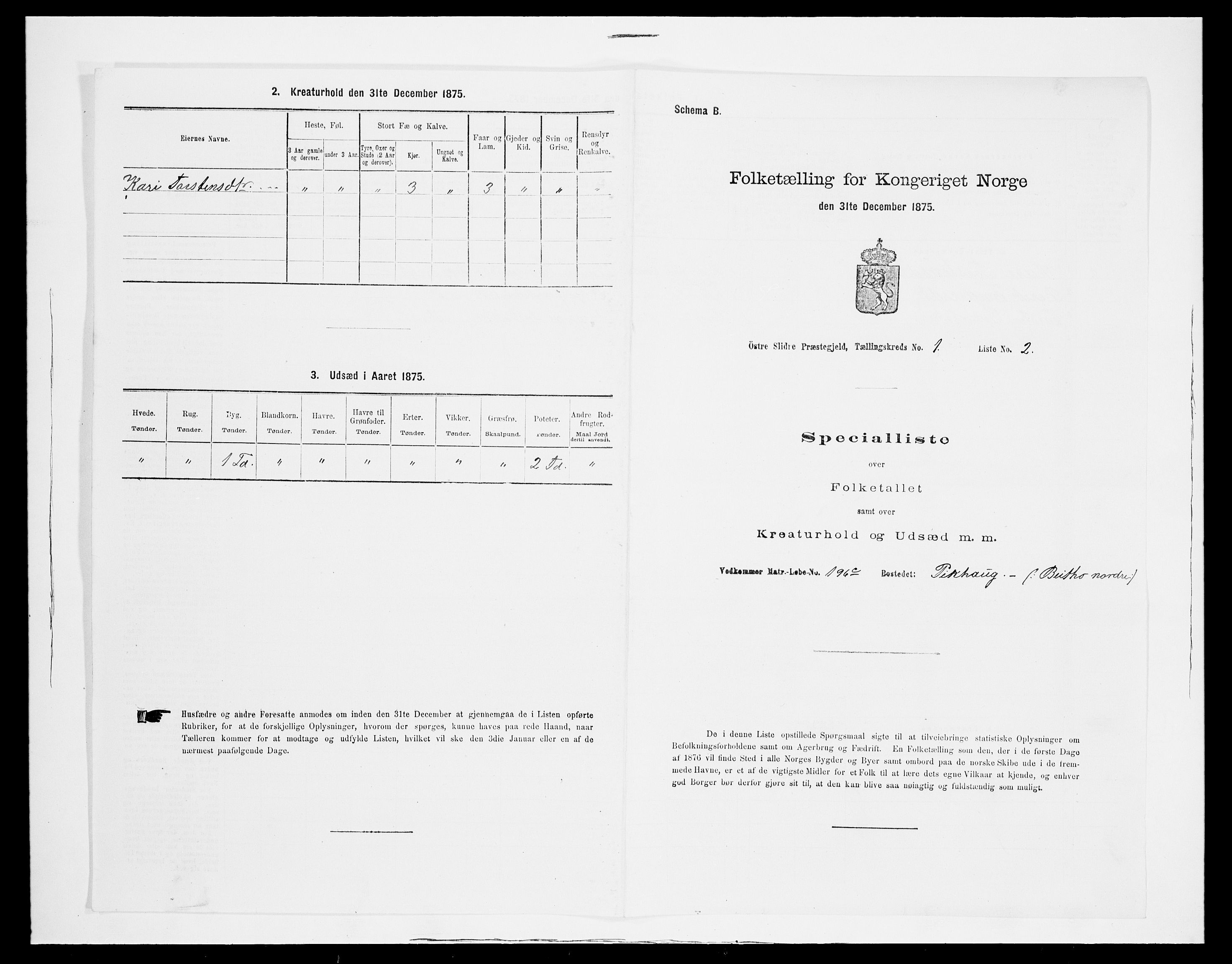 SAH, Folketelling 1875 for 0544P Øystre Slidre prestegjeld, 1875, s. 60