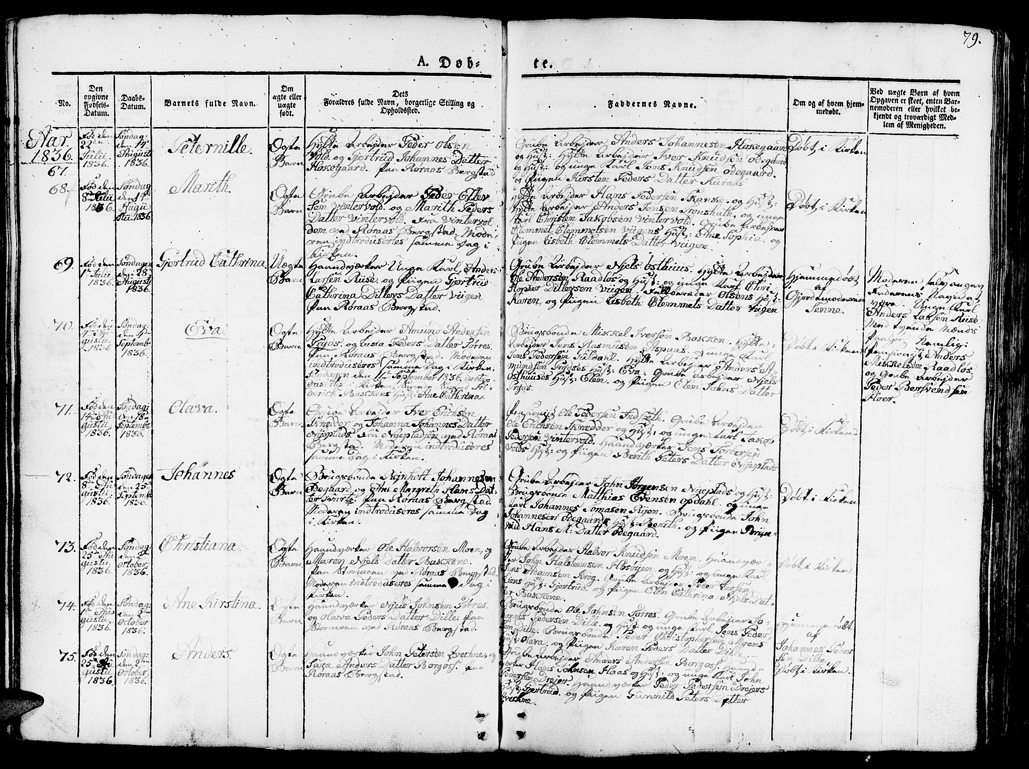 Ministerialprotokoller, klokkerbøker og fødselsregistre - Sør-Trøndelag, SAT/A-1456/681/L0938: Klokkerbok nr. 681C02, 1829-1879, s. 79