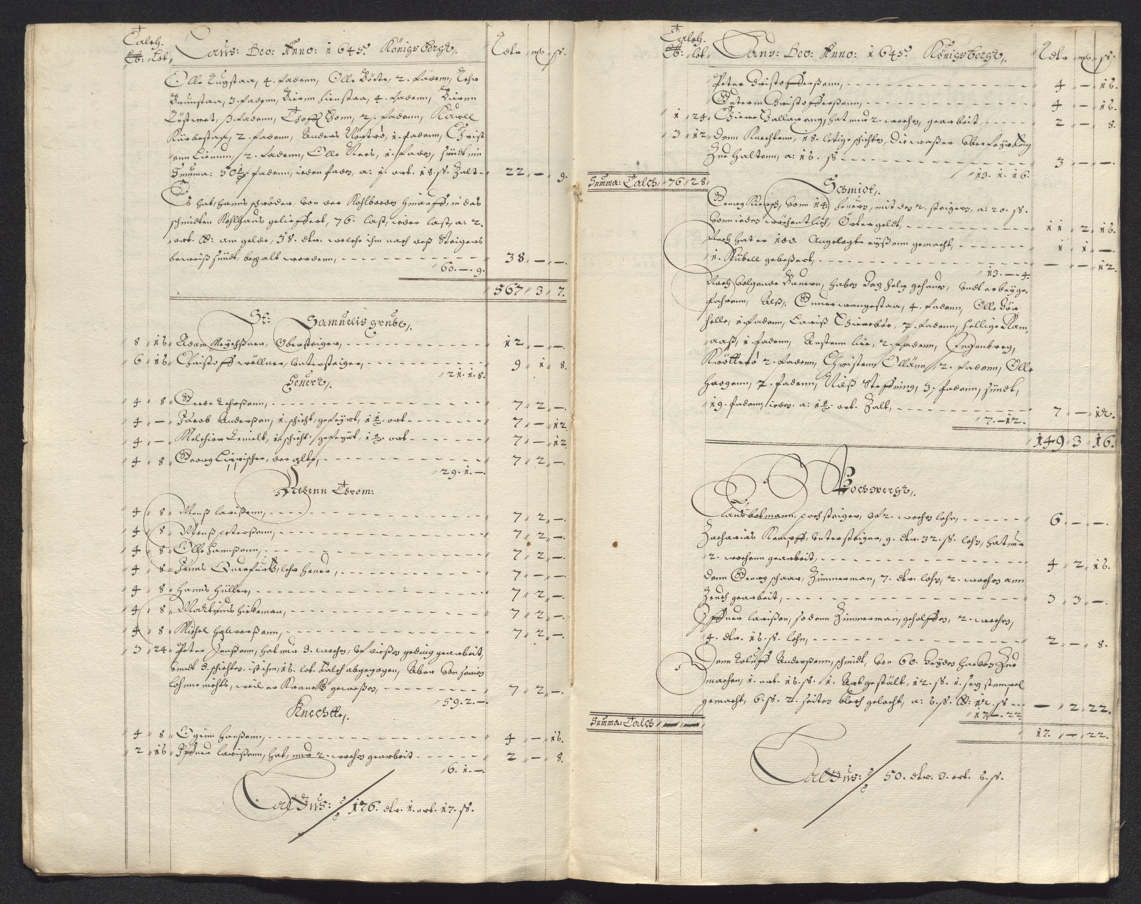 Kongsberg Sølvverk 1623-1816, AV/SAKO-EA-3135/001/D/Dc/Dcd/L0020: Utgiftsregnskap for gruver m.m., 1643-1645, s. 483