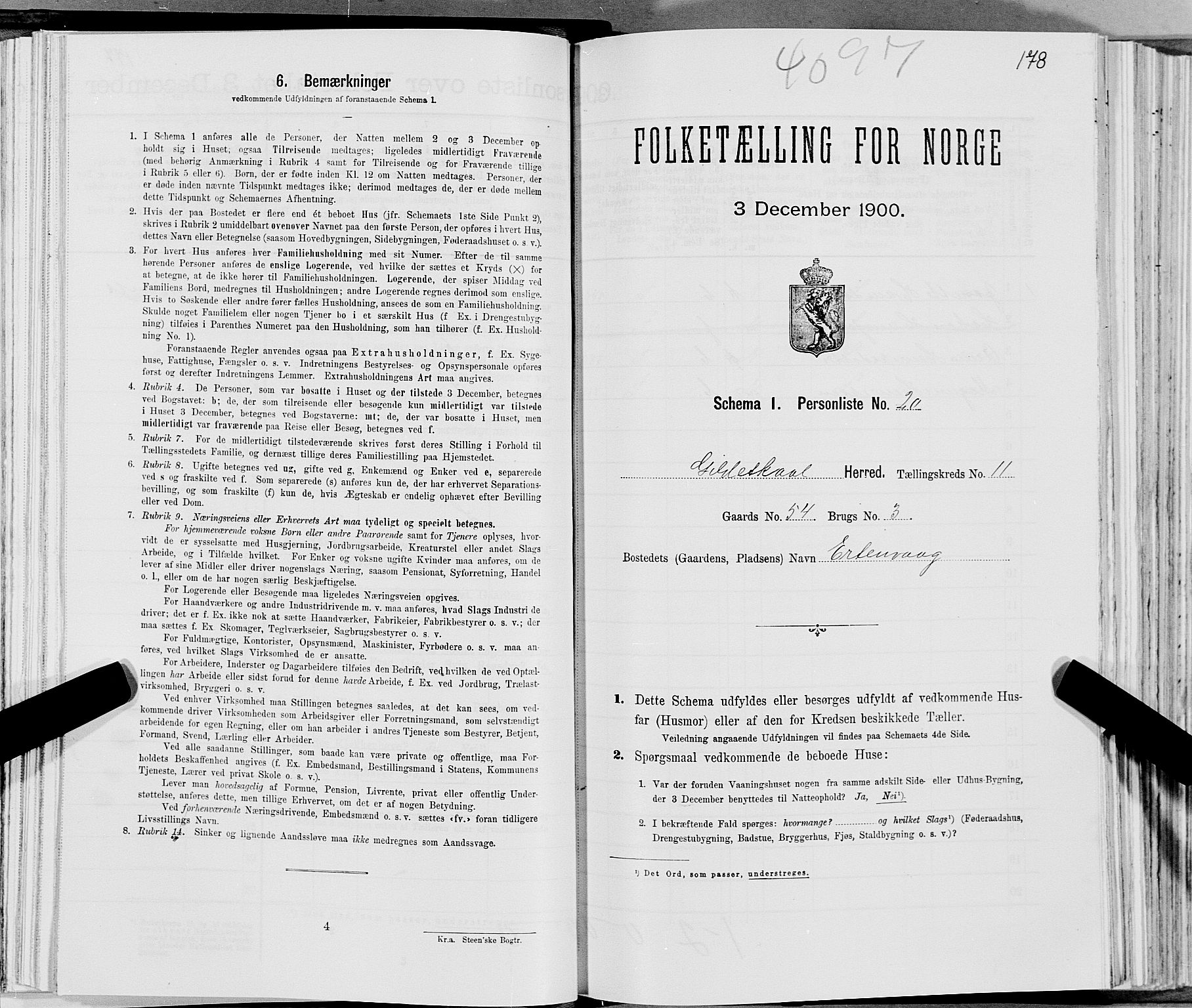 SAT, Folketelling 1900 for 1838 Gildeskål herred, 1900, s. 1161