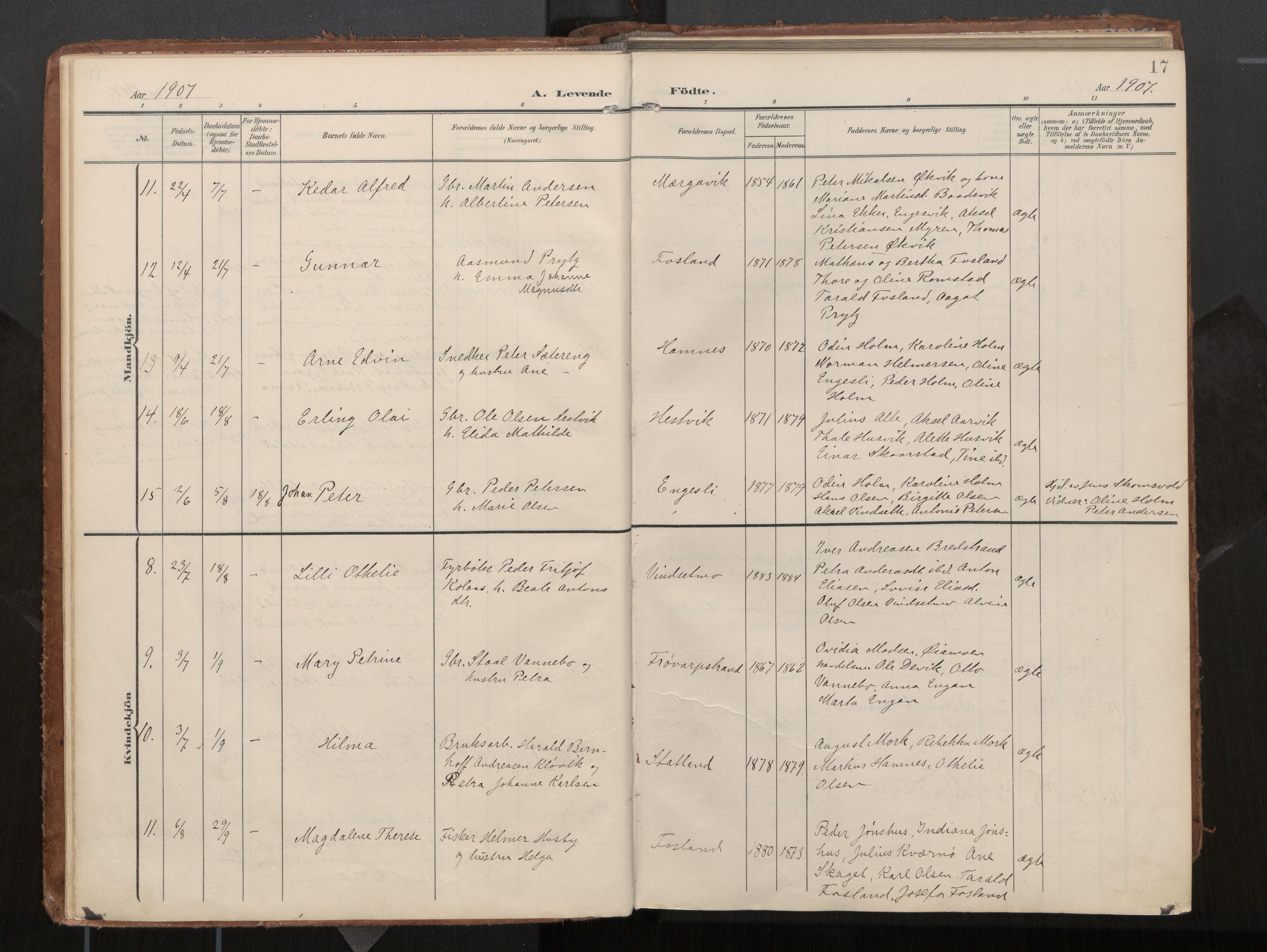 Ministerialprotokoller, klokkerbøker og fødselsregistre - Nord-Trøndelag, AV/SAT-A-1458/774/L0629: Ministerialbok, 1904-1926, s. 17