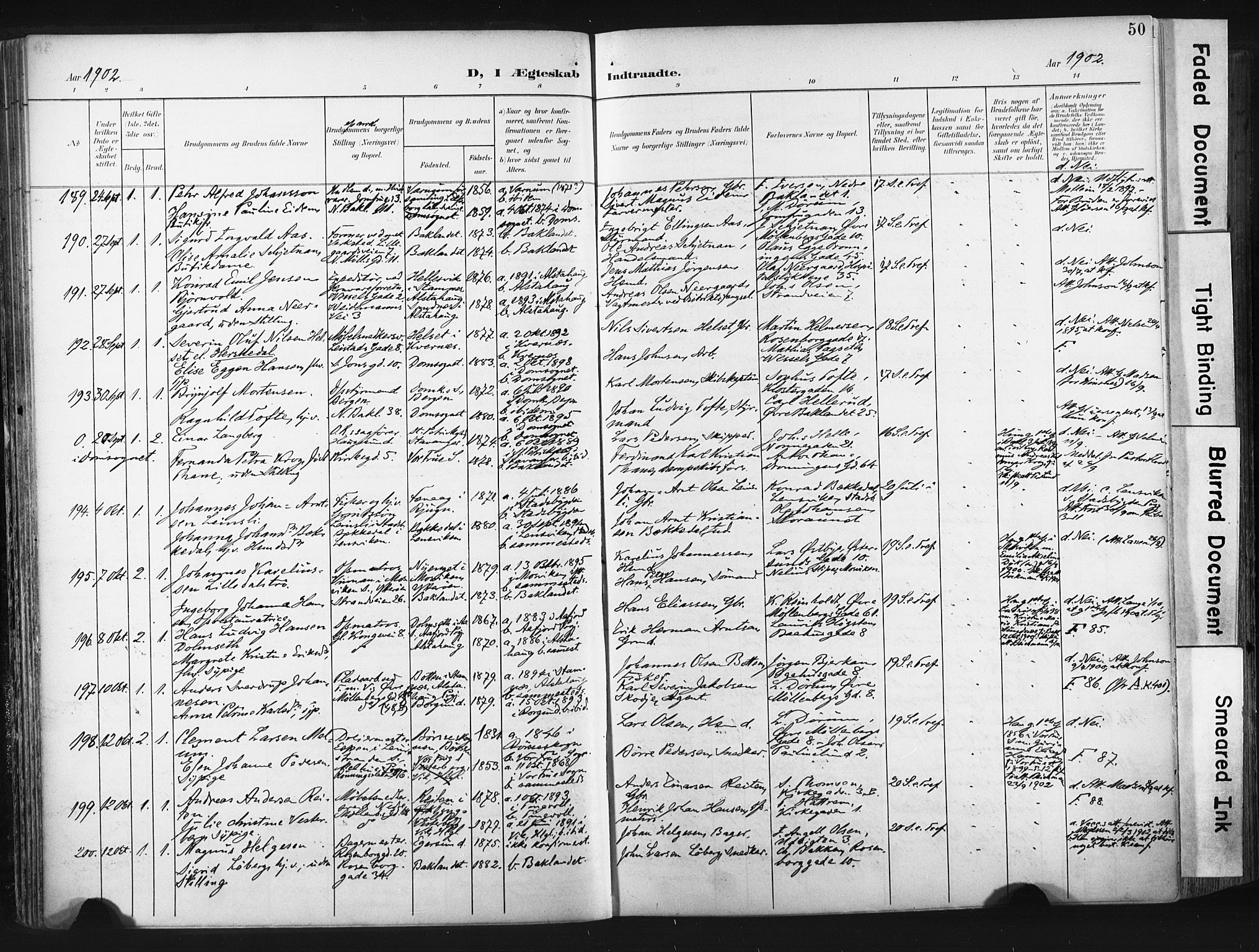 Ministerialprotokoller, klokkerbøker og fødselsregistre - Sør-Trøndelag, SAT/A-1456/604/L0201: Ministerialbok nr. 604A21, 1901-1911, s. 50