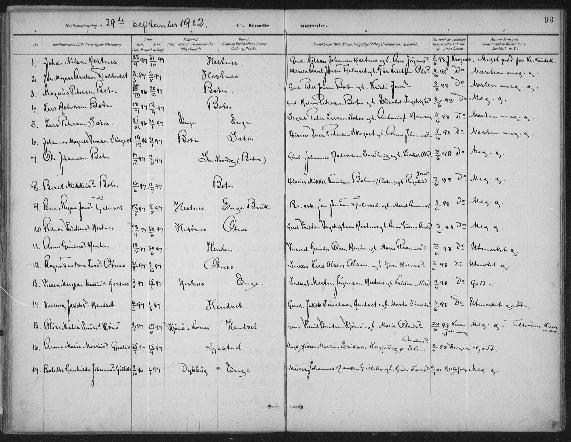 Ministerialprotokoller, klokkerbøker og fødselsregistre - Møre og Romsdal, AV/SAT-A-1454/580/L0925: Ministerialbok nr. 580A02, 1888-1913, s. 93