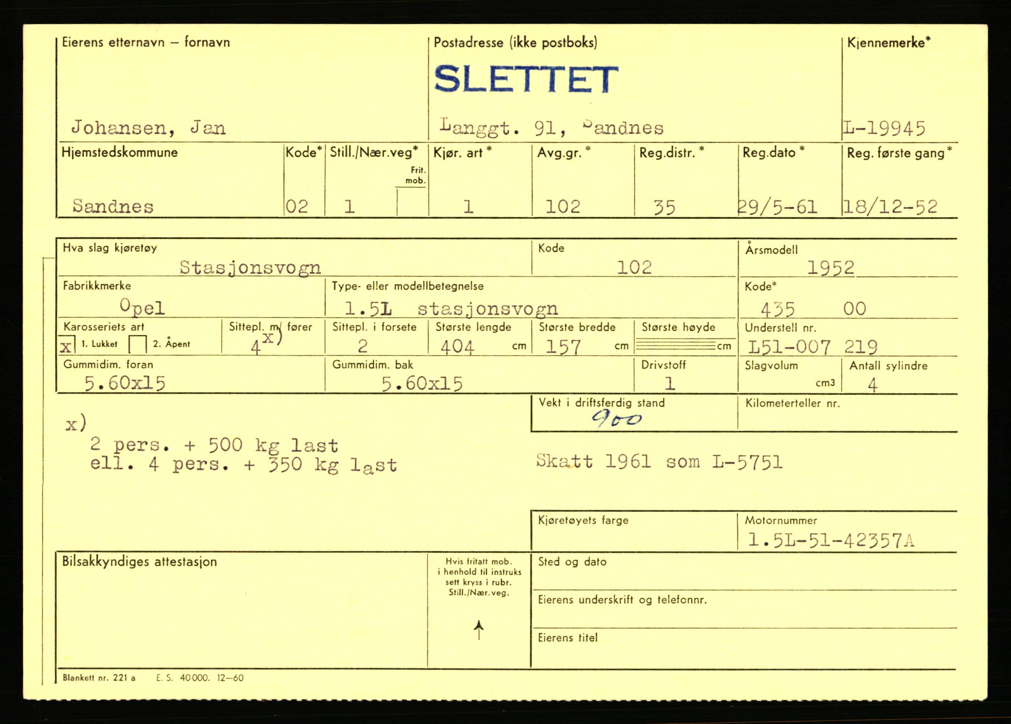 Stavanger trafikkstasjon, AV/SAST-A-101942/0/F/L0035: L-19100 - L-19999, 1930-1971, s. 2284