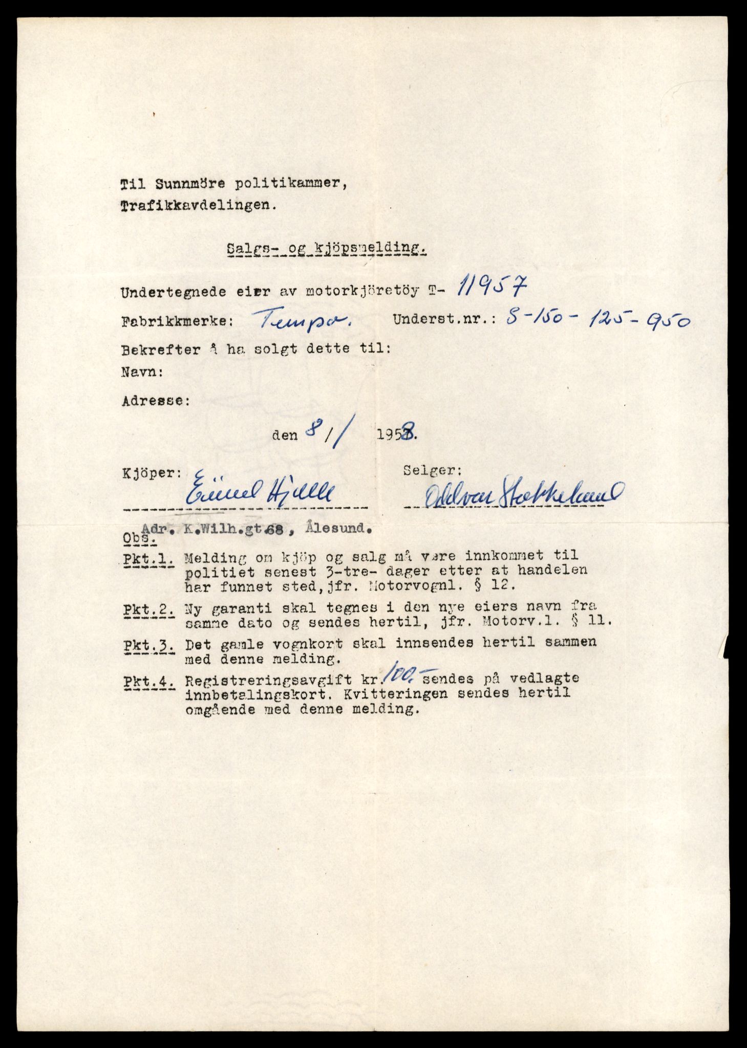 Møre og Romsdal vegkontor - Ålesund trafikkstasjon, AV/SAT-A-4099/F/Fe/L0031: Registreringskort for kjøretøy T 11800 - T 11996, 1927-1998, s. 2655