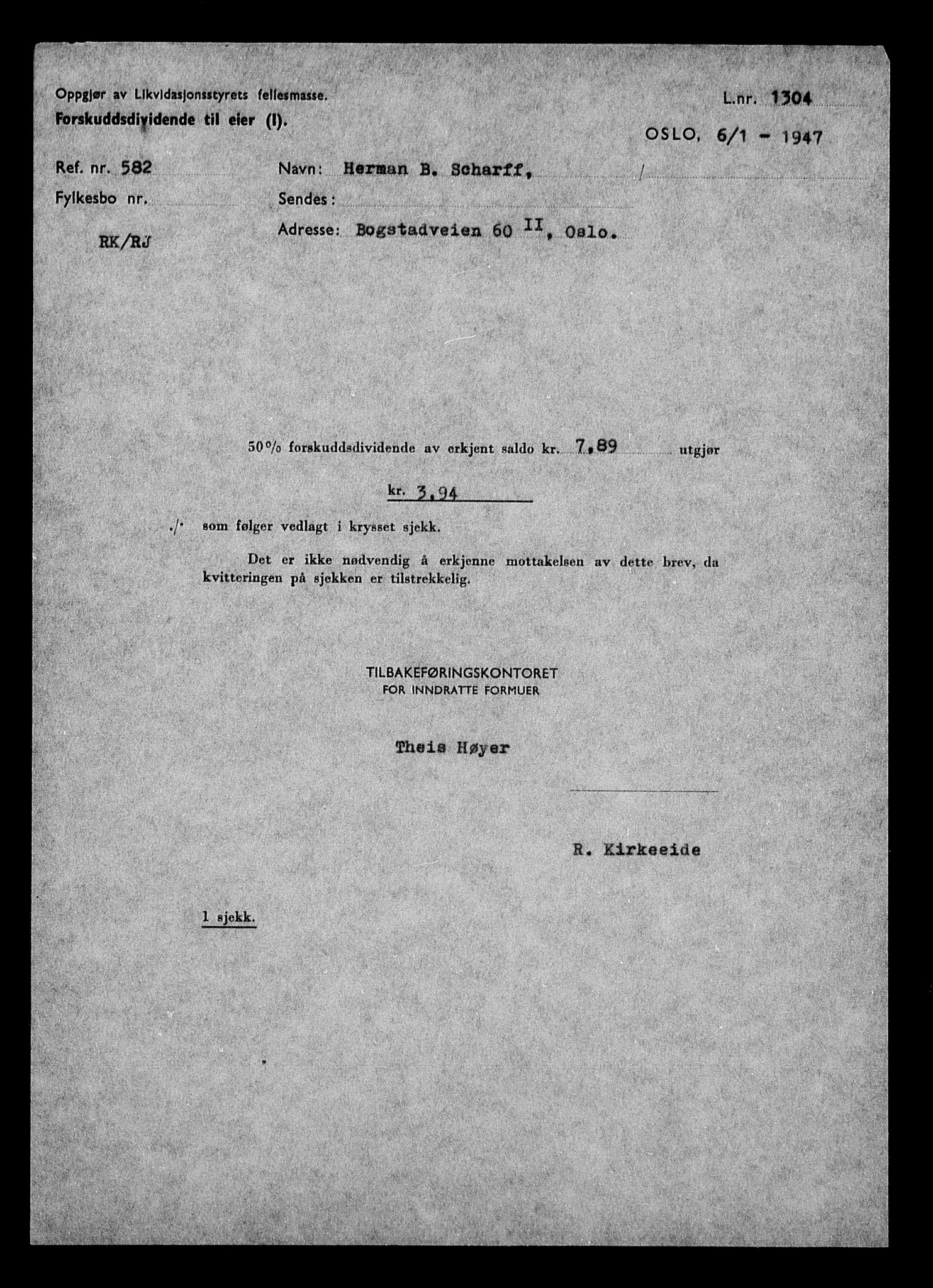 Justisdepartementet, Tilbakeføringskontoret for inndratte formuer, RA/S-1564/H/Hc/Hcc/L0978: --, 1945-1947, s. 5