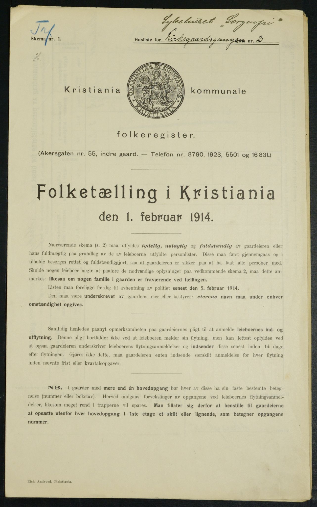 OBA, Kommunal folketelling 1.2.1914 for Kristiania, 1914, s. 49955