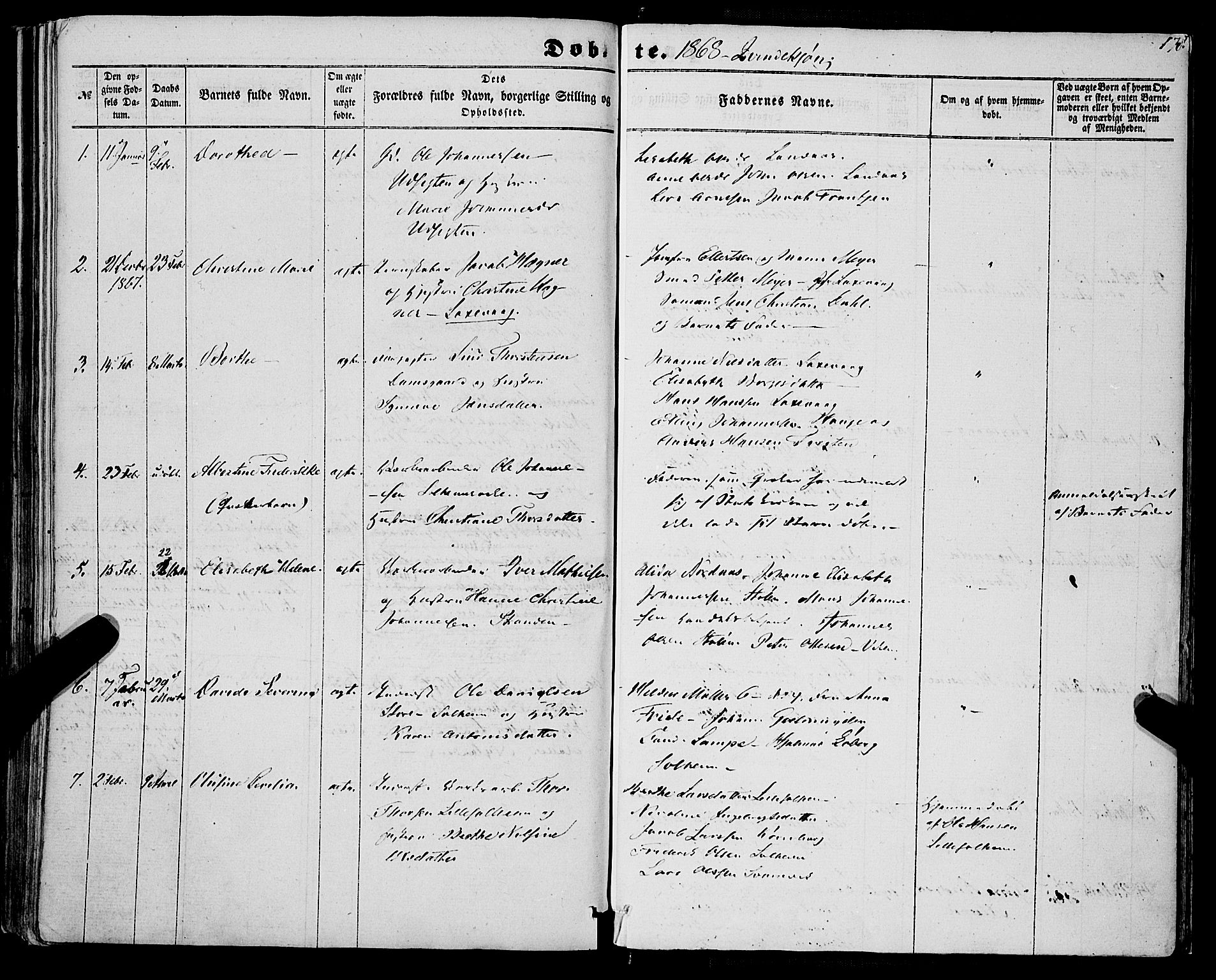 St. Jørgens hospital og Årstad sokneprestembete, AV/SAB-A-99934: Ministerialbok nr. A 5, 1857-1869, s. 178