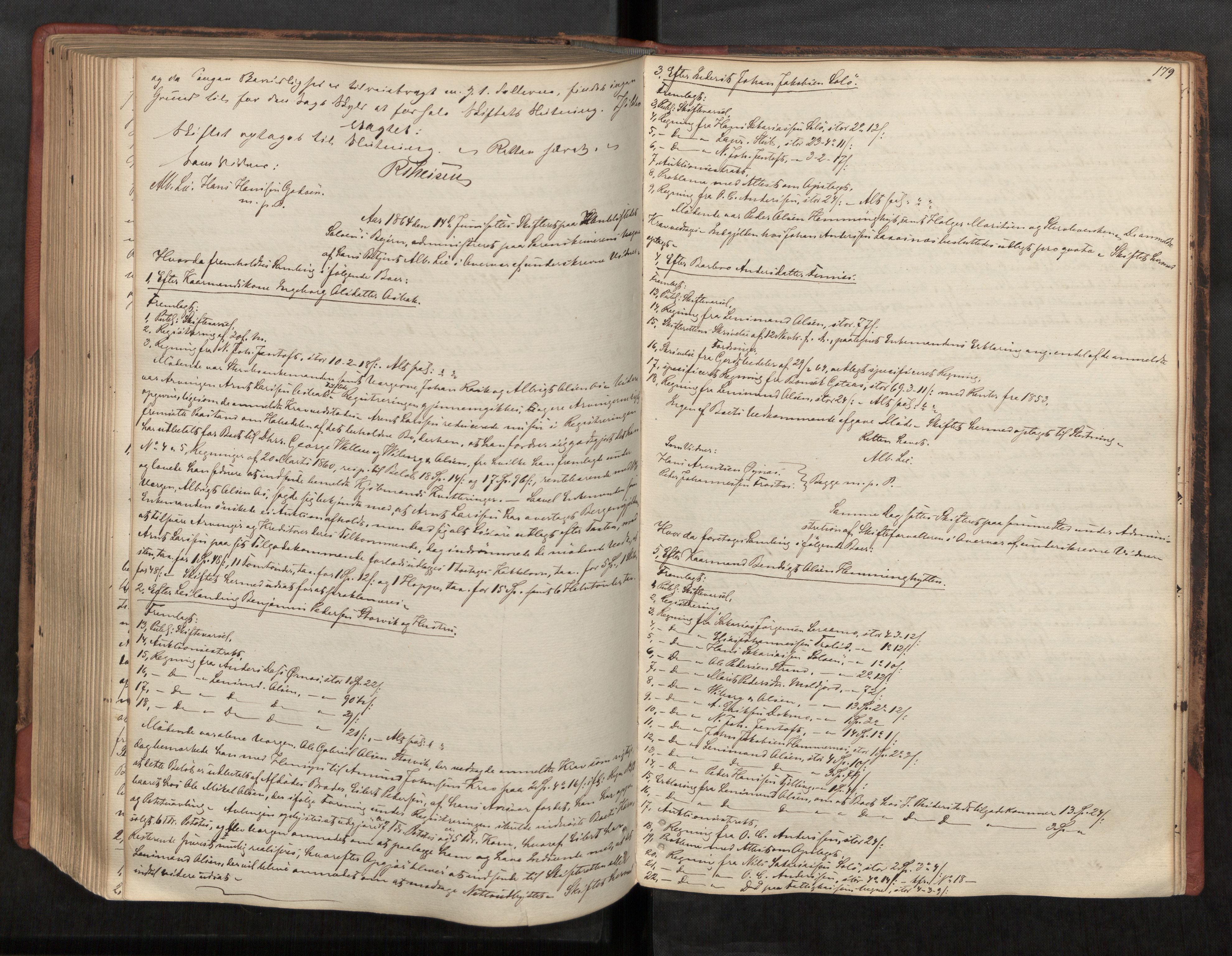 Salten sorenskriveri, AV/SAT-A-4578/1/3/3B/L0002: Skiftebehandlingsprotokoll, 1853-1865, s. 179
