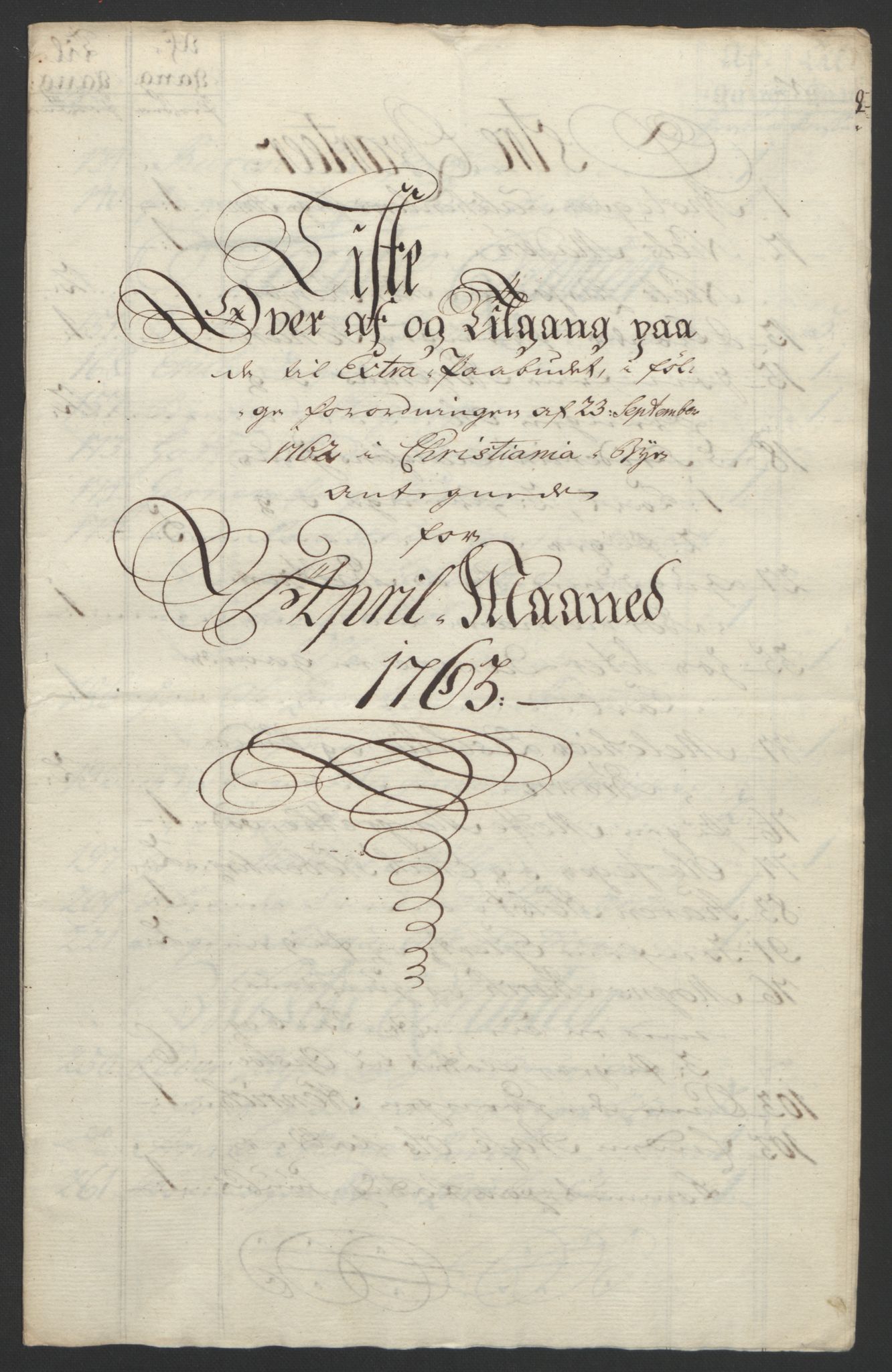 Rentekammeret inntil 1814, Reviderte regnskaper, Byregnskaper, AV/RA-EA-4066/R/Re/L0072/0001: [E13] Kontribusjonsregnskap / Ekstraskatt, 1763-1764, s. 74