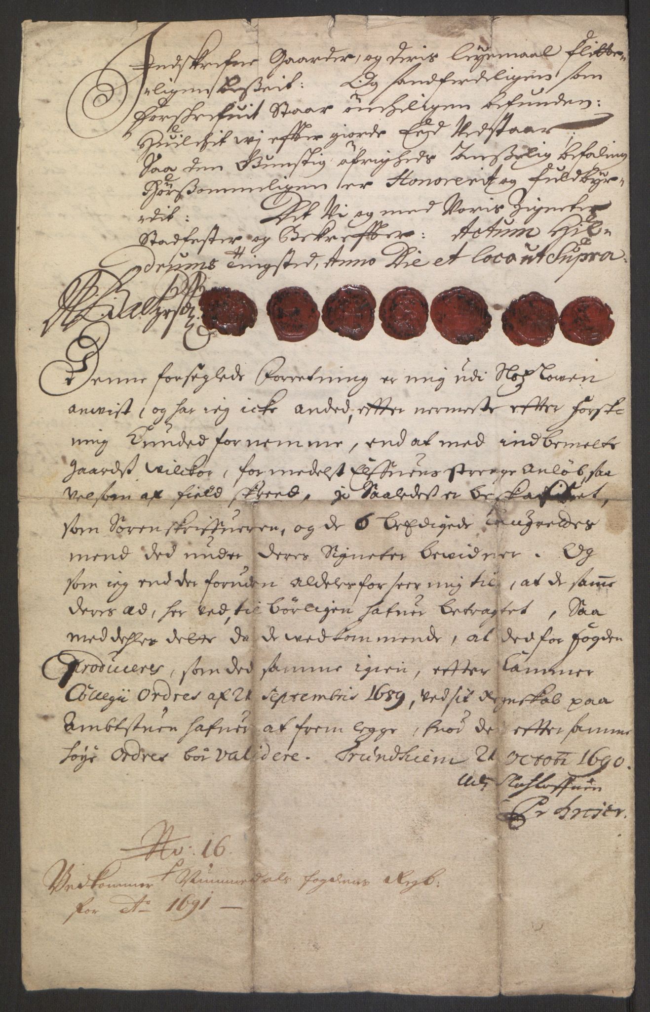 Rentekammeret inntil 1814, Reviderte regnskaper, Fogderegnskap, AV/RA-EA-4092/R64/L4423: Fogderegnskap Namdal, 1690-1691, s. 368