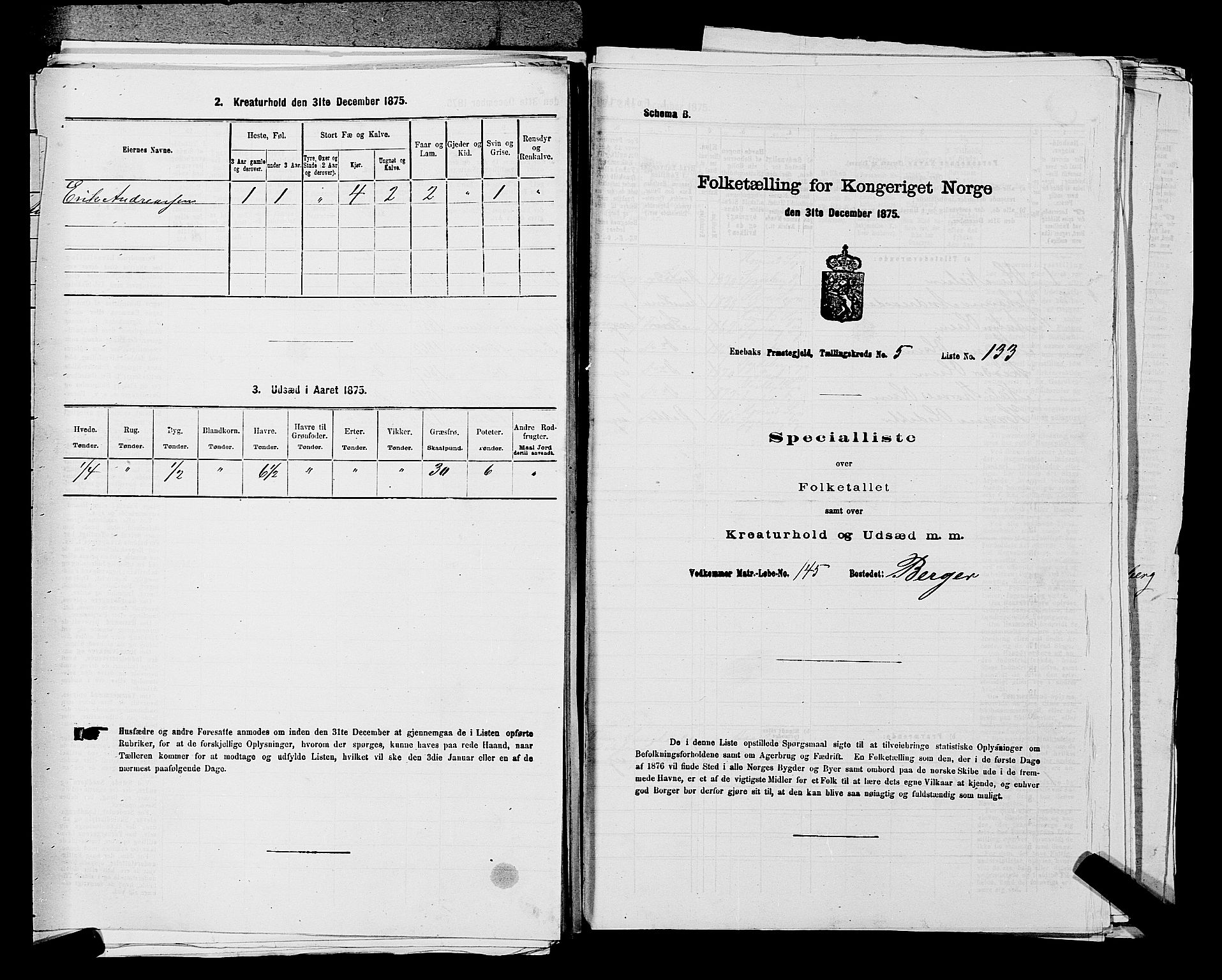 RA, Folketelling 1875 for 0229P Enebakk prestegjeld, 1875, s. 926