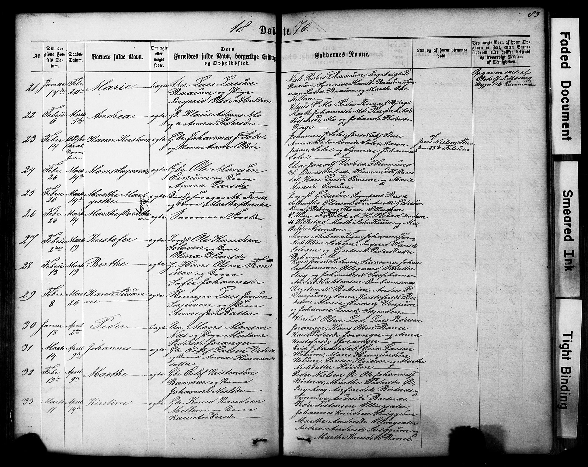 Hafslo sokneprestembete, AV/SAB-A-80301/H/Hab/Haba/L0001: Klokkerbok nr. A 1, 1866-1908, s. 83