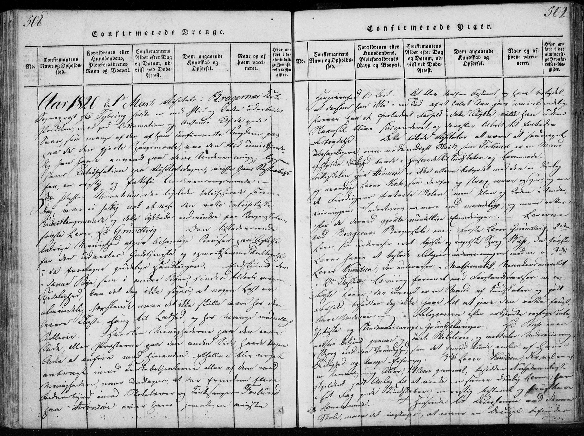 Bragernes kirkebøker, AV/SAKO-A-6/F/Fa/L0007: Ministerialbok nr. I 7, 1815-1829, s. 508-509