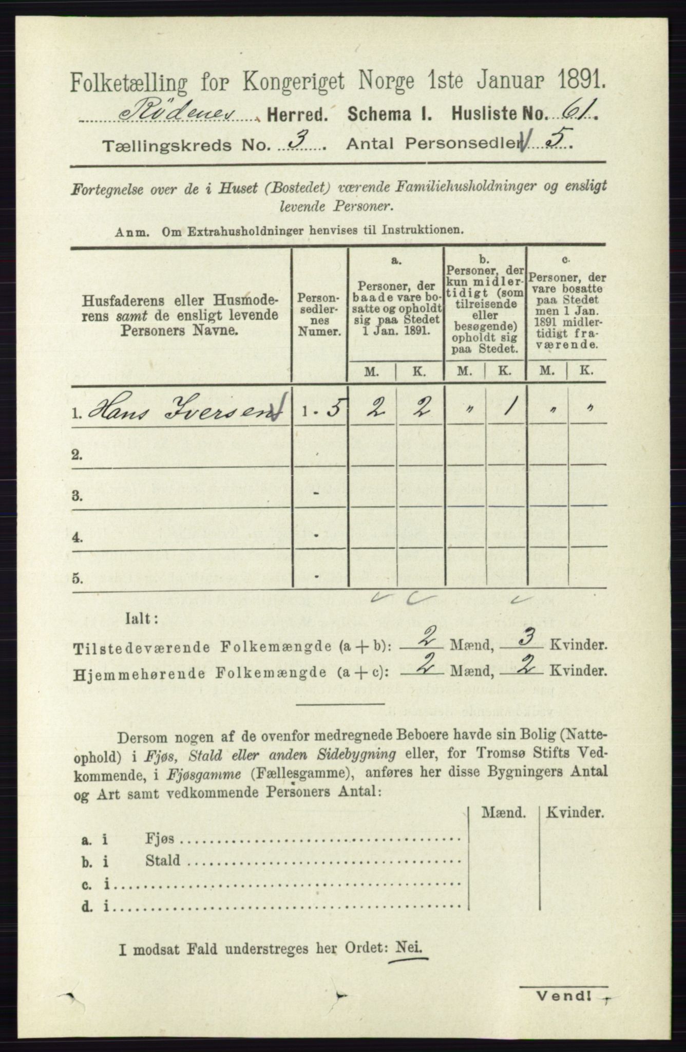 RA, Folketelling 1891 for 0120 Rødenes herred, 1891, s. 1189